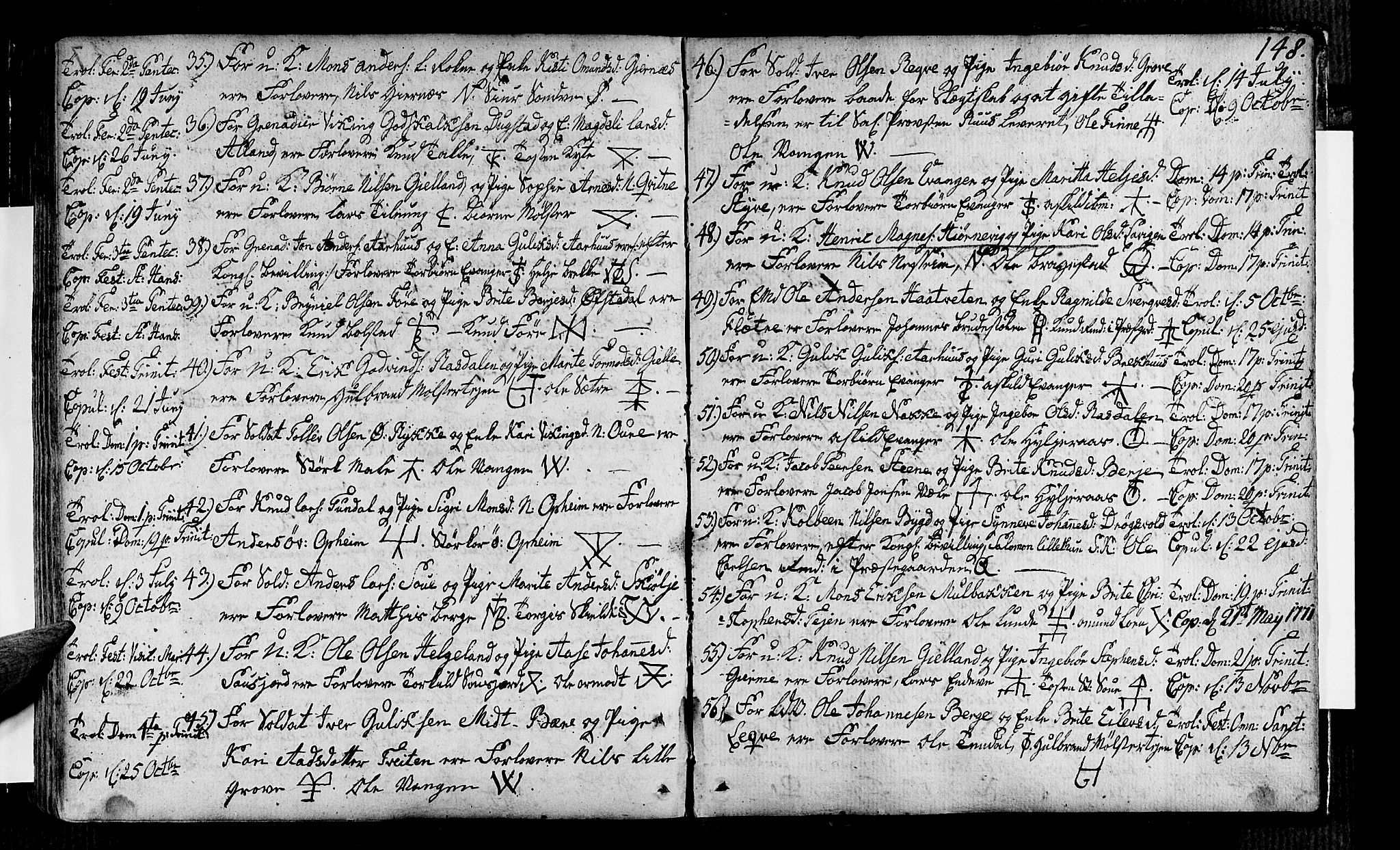 Voss sokneprestembete, AV/SAB-A-79001/H/Haa: Parish register (official) no. A 7, 1731-1773, p. 148