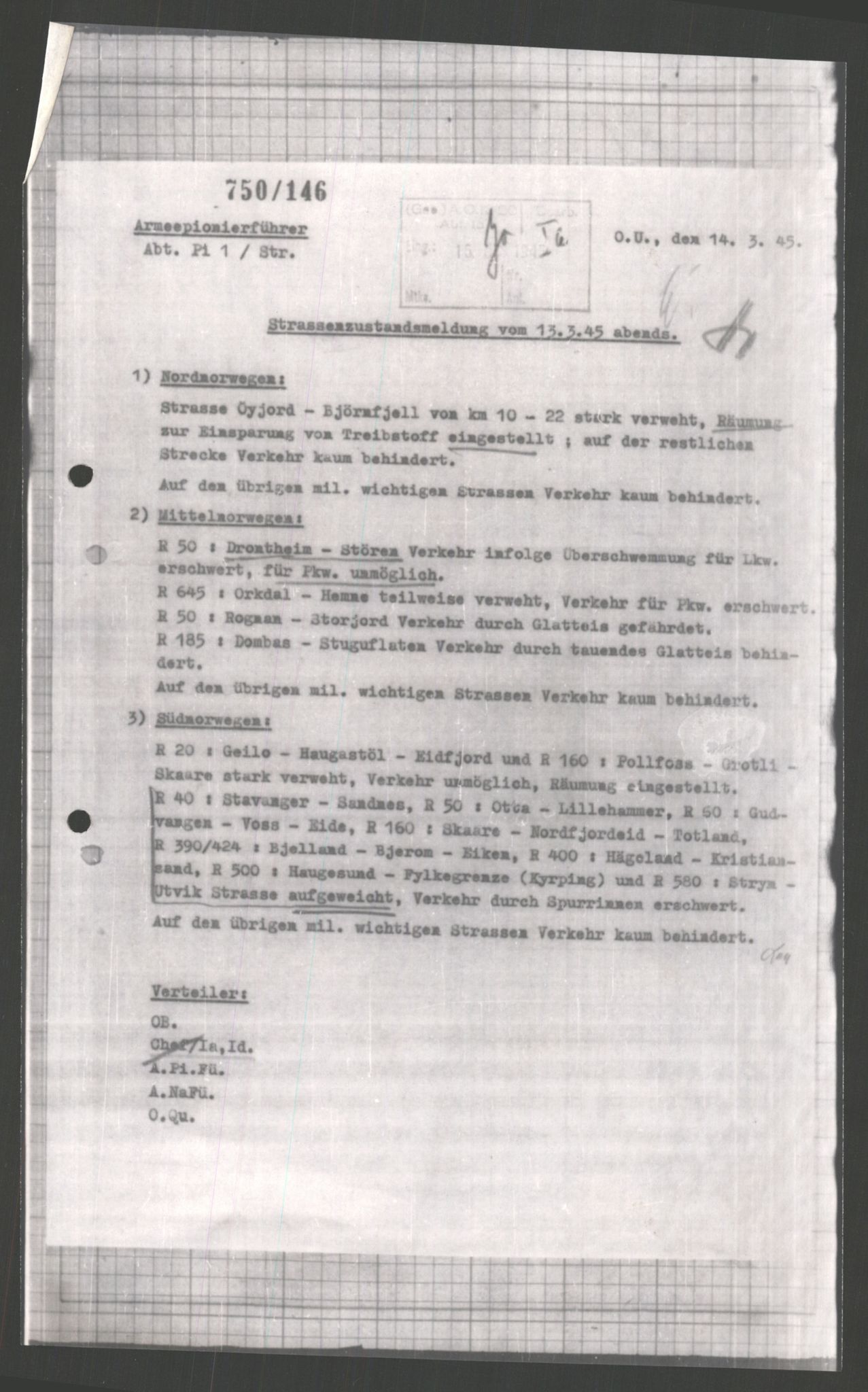 Forsvarets Overkommando. 2 kontor. Arkiv 11.4. Spredte tyske arkivsaker, AV/RA-RAFA-7031/D/Dar/Dara/L0003: Krigsdagbøker for 20. Gebirgs-Armee-Oberkommando (AOK 20), 1945, p. 636