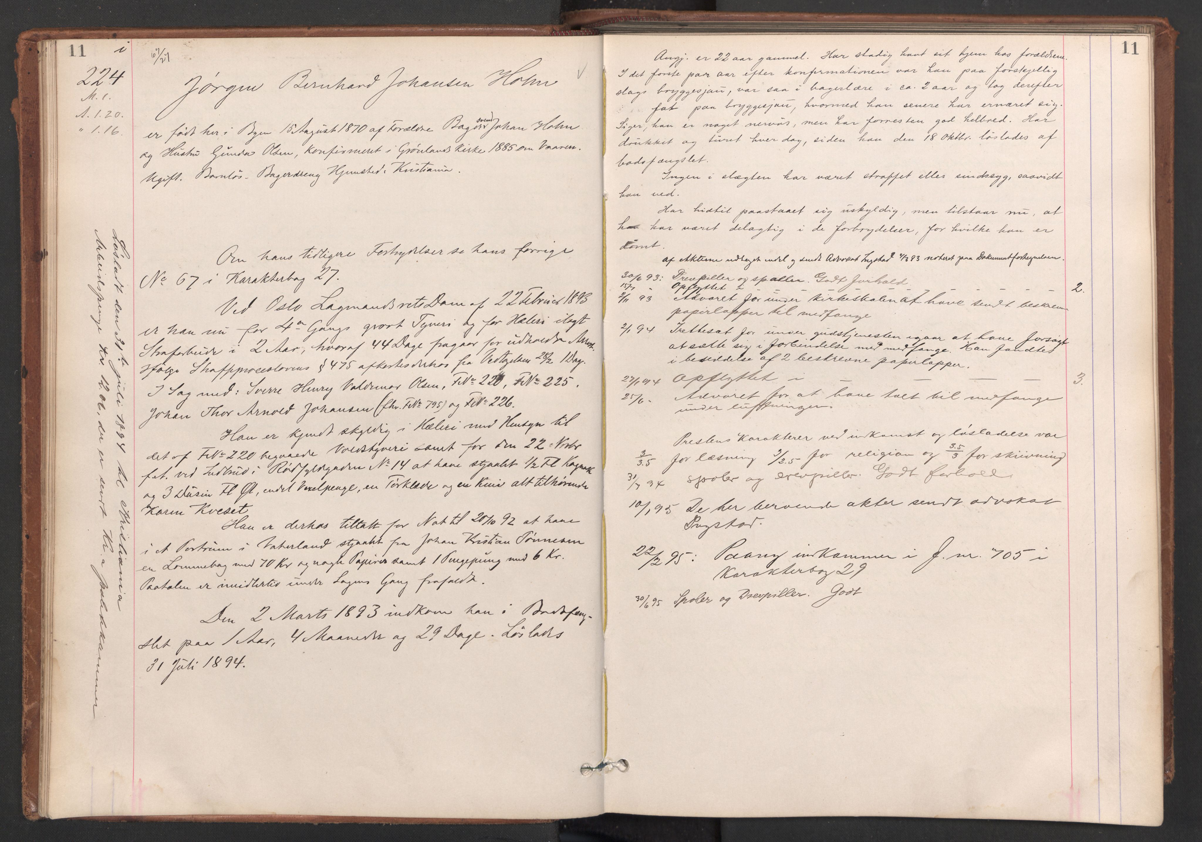 Botsfengslet, AV/RA-S-1539/D/Db/Dbb/L0028: 214i - 506i, 1893-1894, p. 11