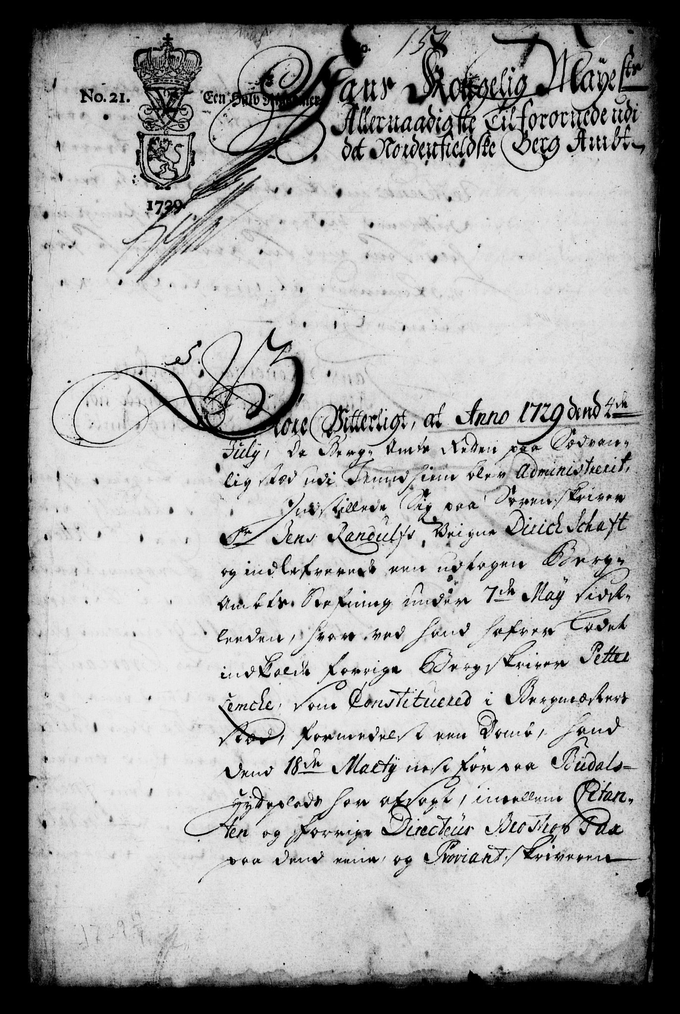 Danske Kanselli, Skapsaker, AV/RA-EA-4061/F/L0112: Skap 16, pakke 34-35, 1729-1734, p. 190