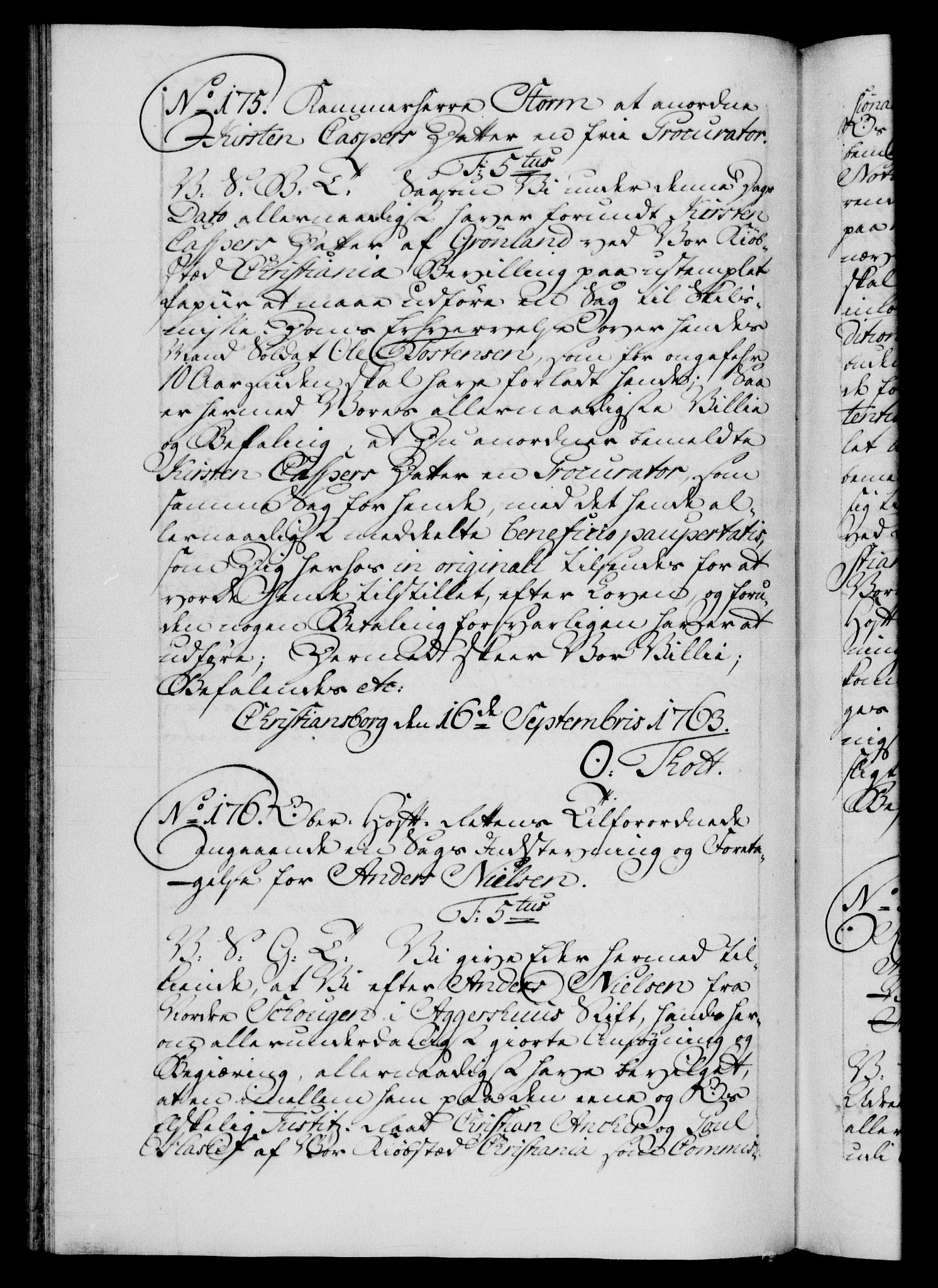 Danske Kanselli 1572-1799, AV/RA-EA-3023/F/Fc/Fca/Fcab/L0037: Norske tegnelser, 1762-1766, p. 277b