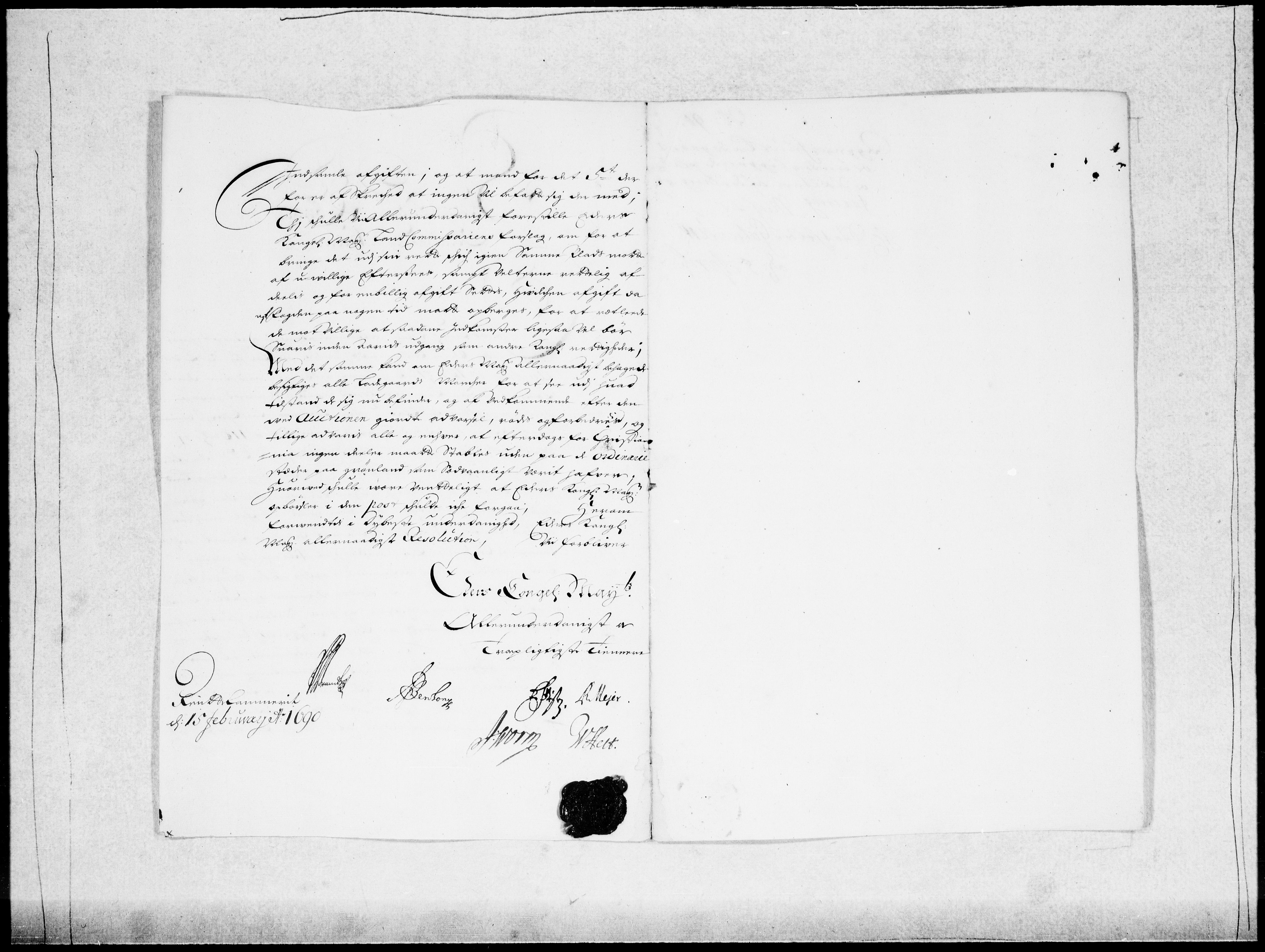 Danske Kanselli 1572-1799, AV/RA-EA-3023/F/Fc/Fcc/Fcca/L0043: Norske innlegg 1572-1799, 1689-1690, p. 292