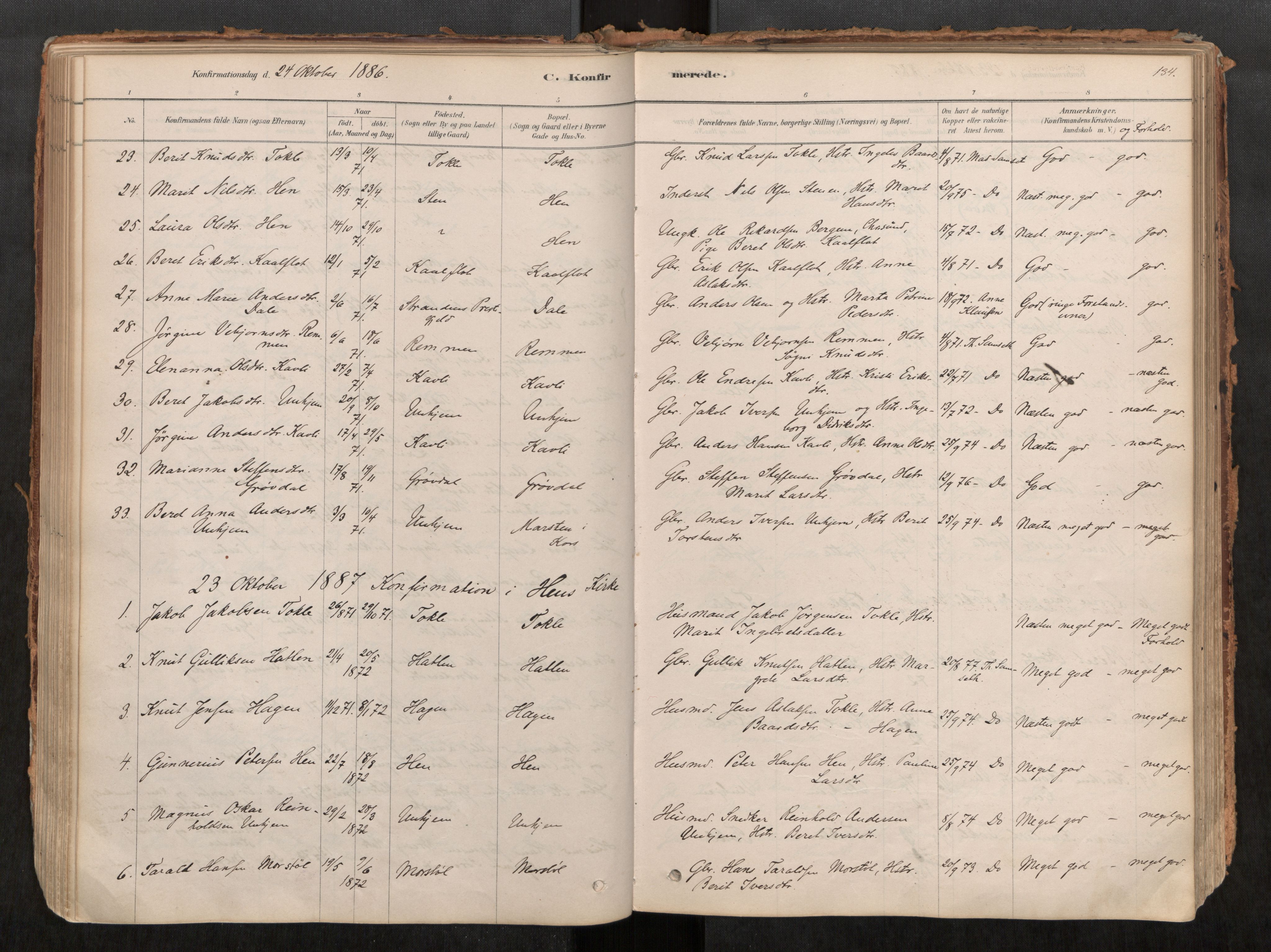 Ministerialprotokoller, klokkerbøker og fødselsregistre - Møre og Romsdal, AV/SAT-A-1454/545/L0594: Parish register (official) no. 545A03, 1878-1920, p. 134