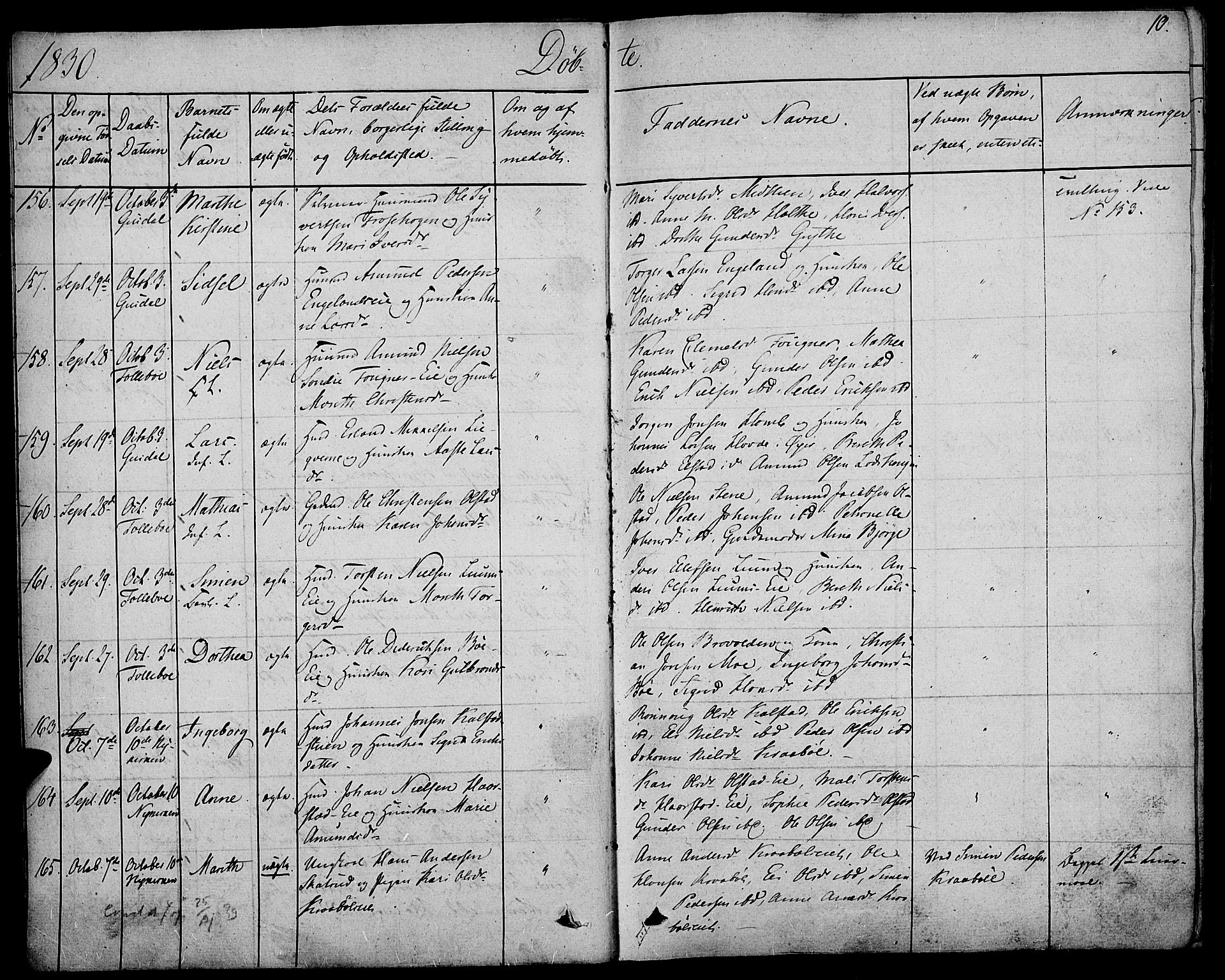 Gausdal prestekontor, SAH/PREST-090/H/Ha/Haa/L0006: Parish register (official) no. 6, 1830-1839, p. 10