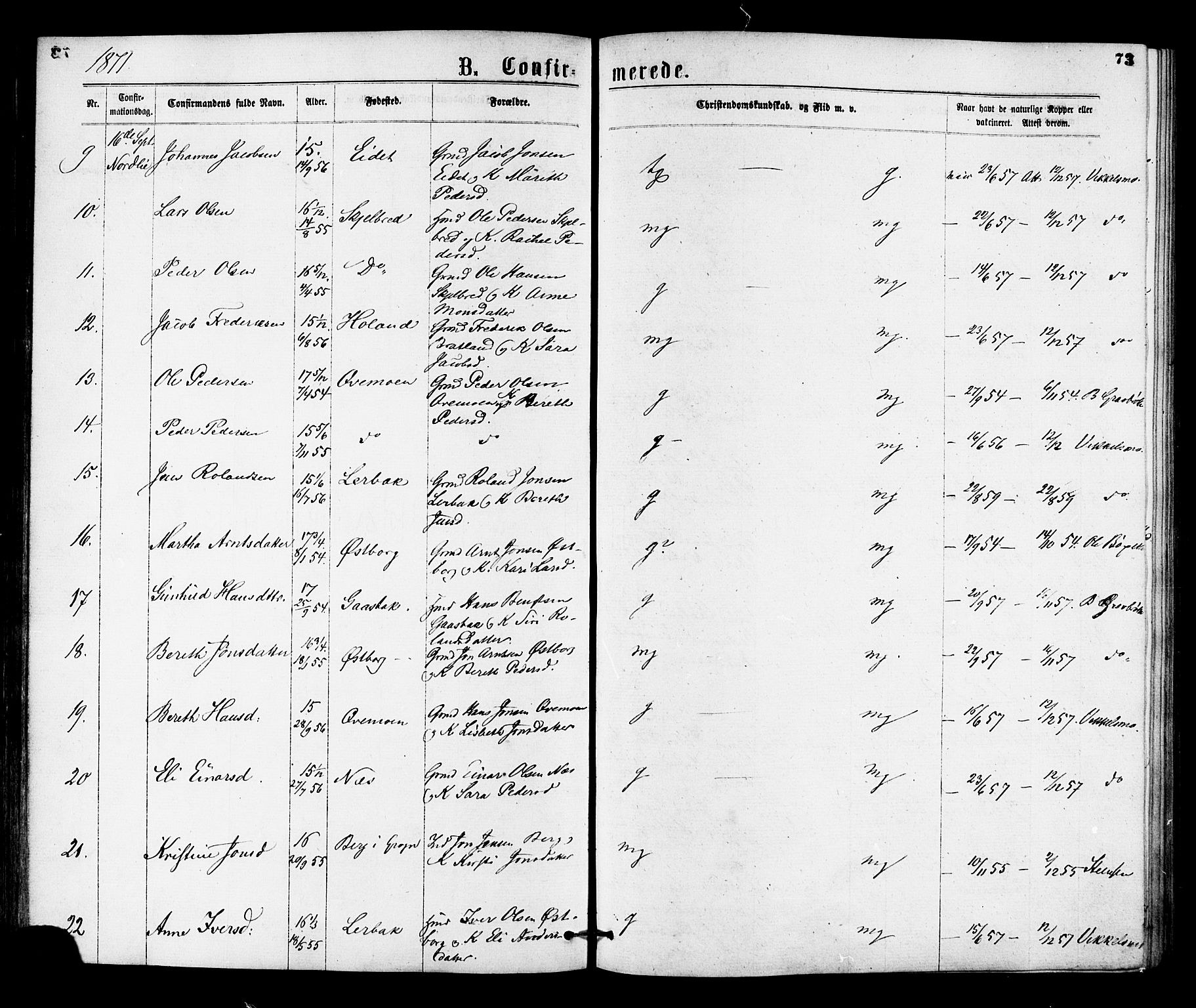 Ministerialprotokoller, klokkerbøker og fødselsregistre - Nord-Trøndelag, SAT/A-1458/755/L0493: Parish register (official) no. 755A02, 1865-1881, p. 73