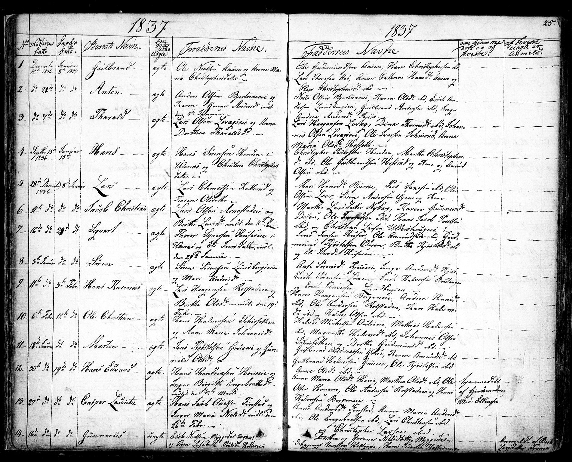 Nes prestekontor Kirkebøker, SAO/A-10410/F/Fa/L0006: Parish register (official) no. I 6, 1833-1845, p. 25