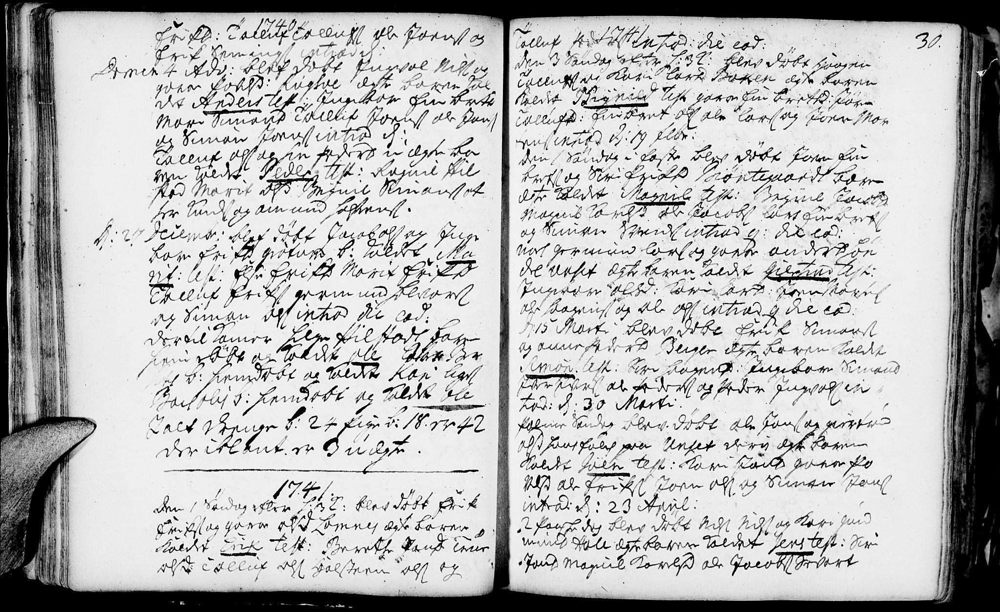 Rendalen prestekontor, SAH/PREST-054/H/Ha/Haa/L0001: Parish register (official) no. 1, 1733-1787, p. 30