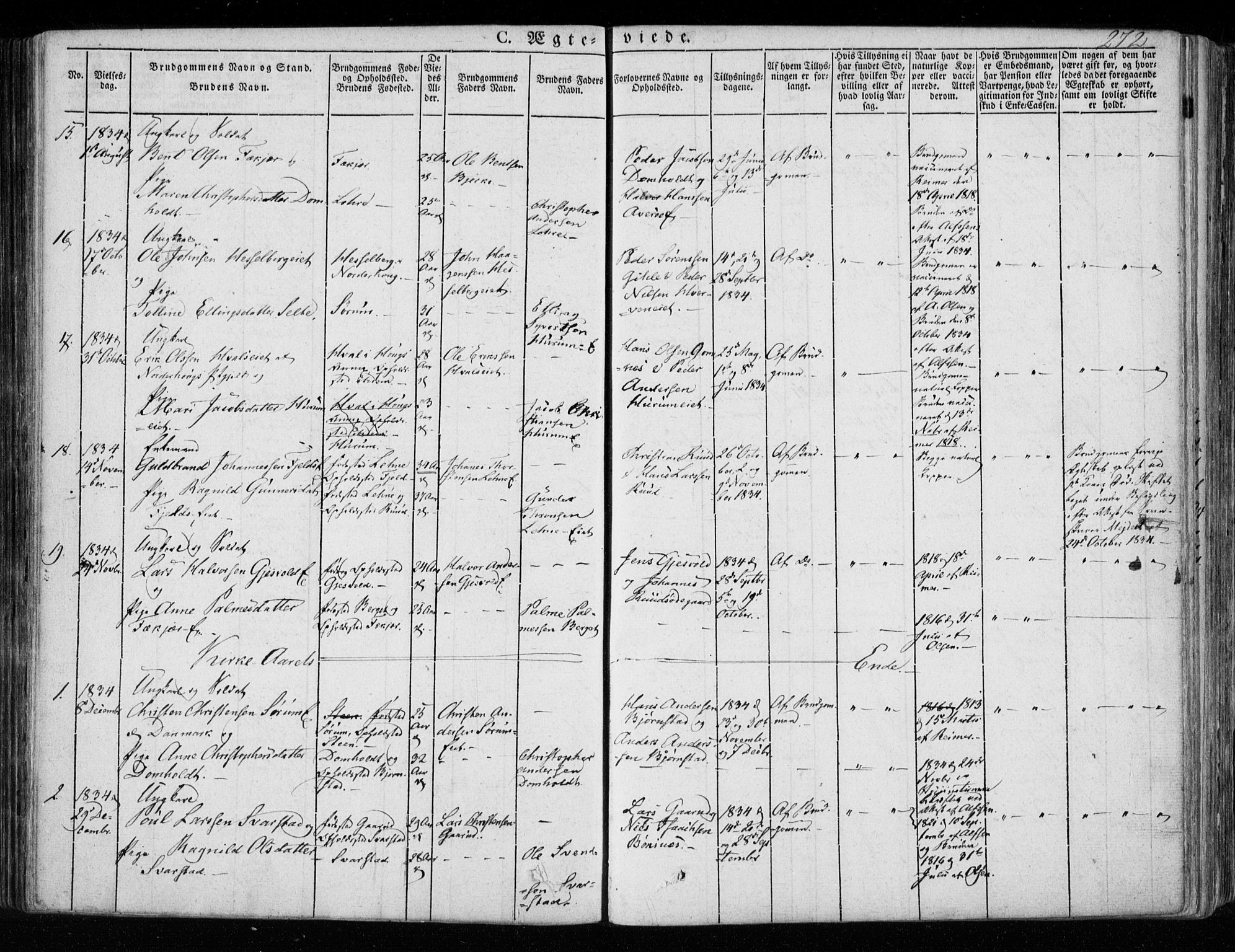 Hole kirkebøker, SAKO/A-228/F/Fa/L0005: Parish register (official) no. I 5, 1833-1851, p. 272