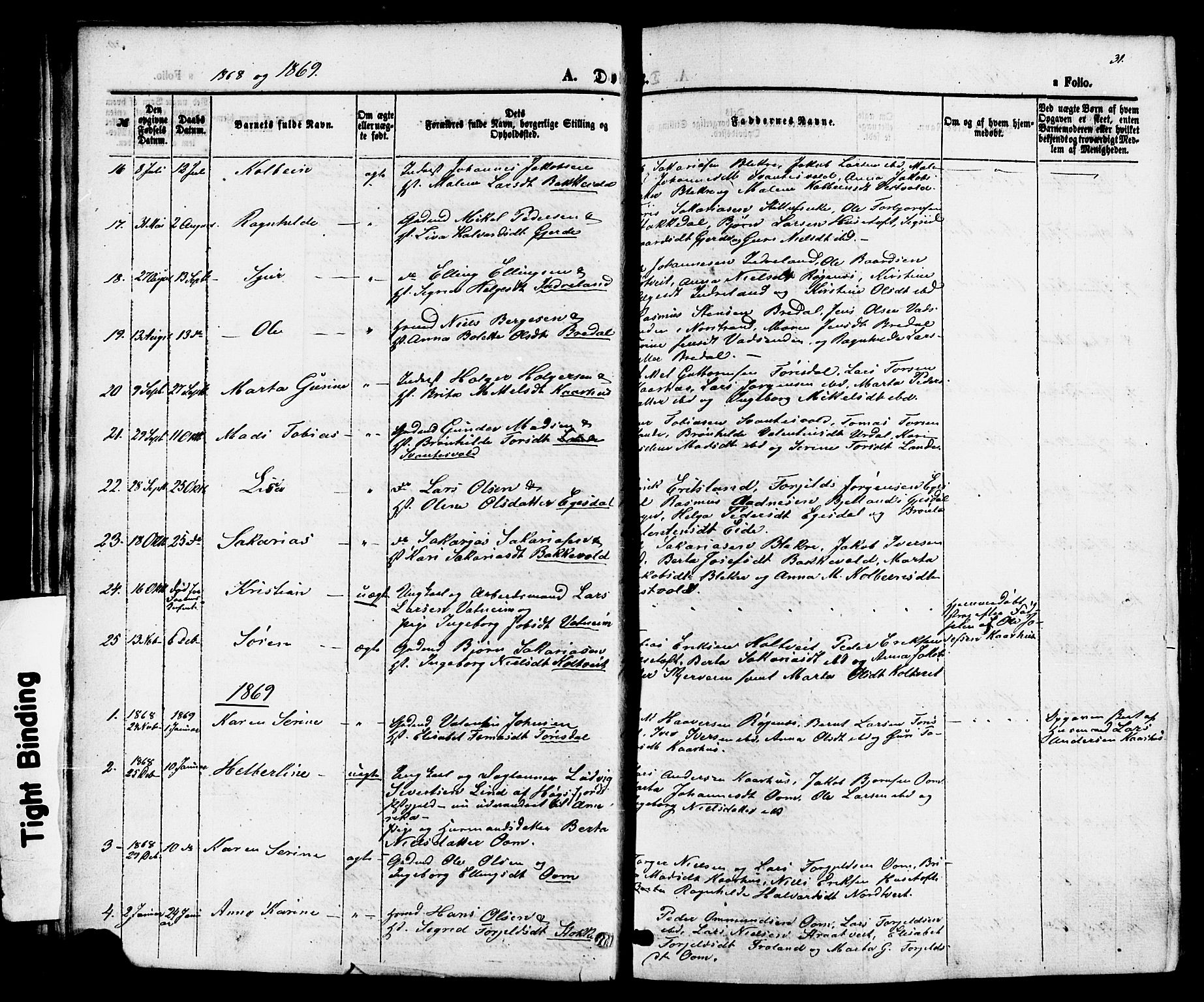 Skjold sokneprestkontor, AV/SAST-A-101847/H/Ha/Haa/L0007: Parish register (official) no. A 7, 1857-1882, p. 31