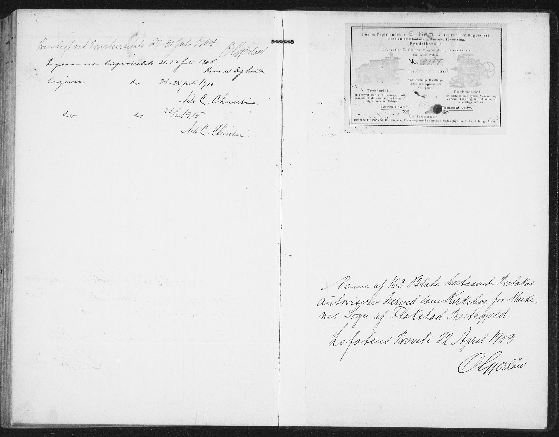 Ministerialprotokoller, klokkerbøker og fødselsregistre - Nordland, SAT/A-1459/886/L1221: Parish register (official) no. 886A03, 1903-1913