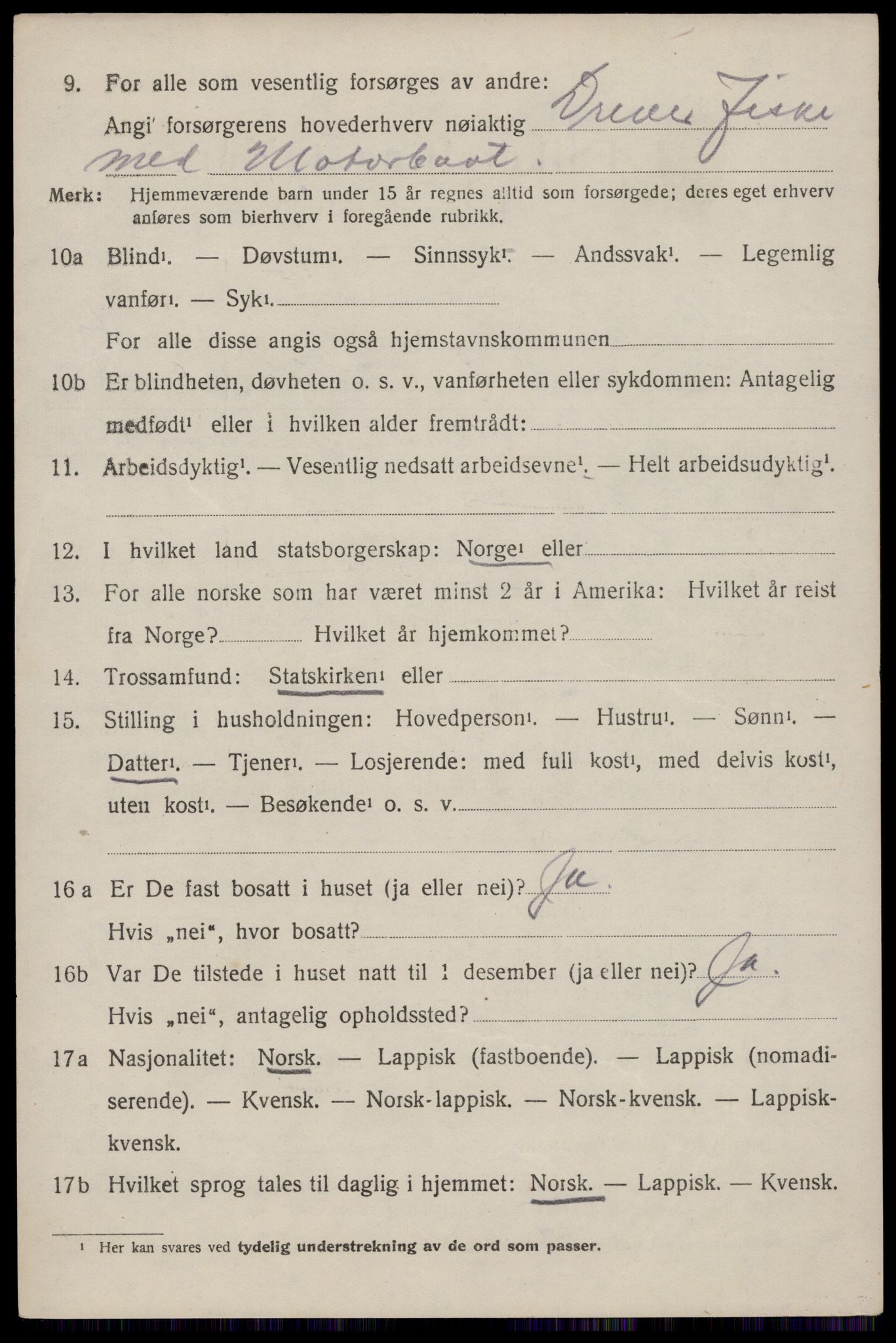 SAT, 1920 census for Buksnes, 1920, p. 5976