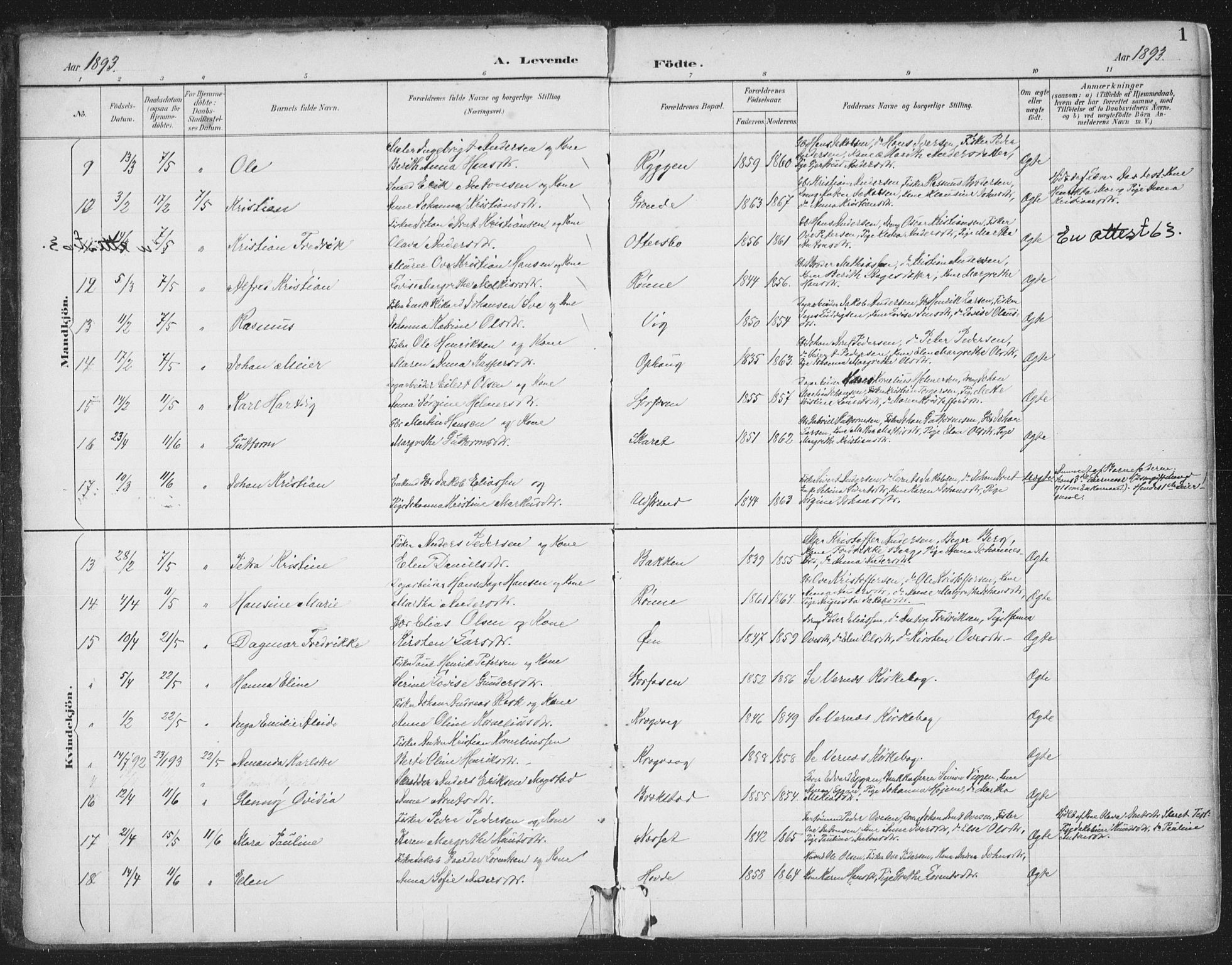 Ministerialprotokoller, klokkerbøker og fødselsregistre - Sør-Trøndelag, SAT/A-1456/659/L0743: Parish register (official) no. 659A13, 1893-1910, p. 1