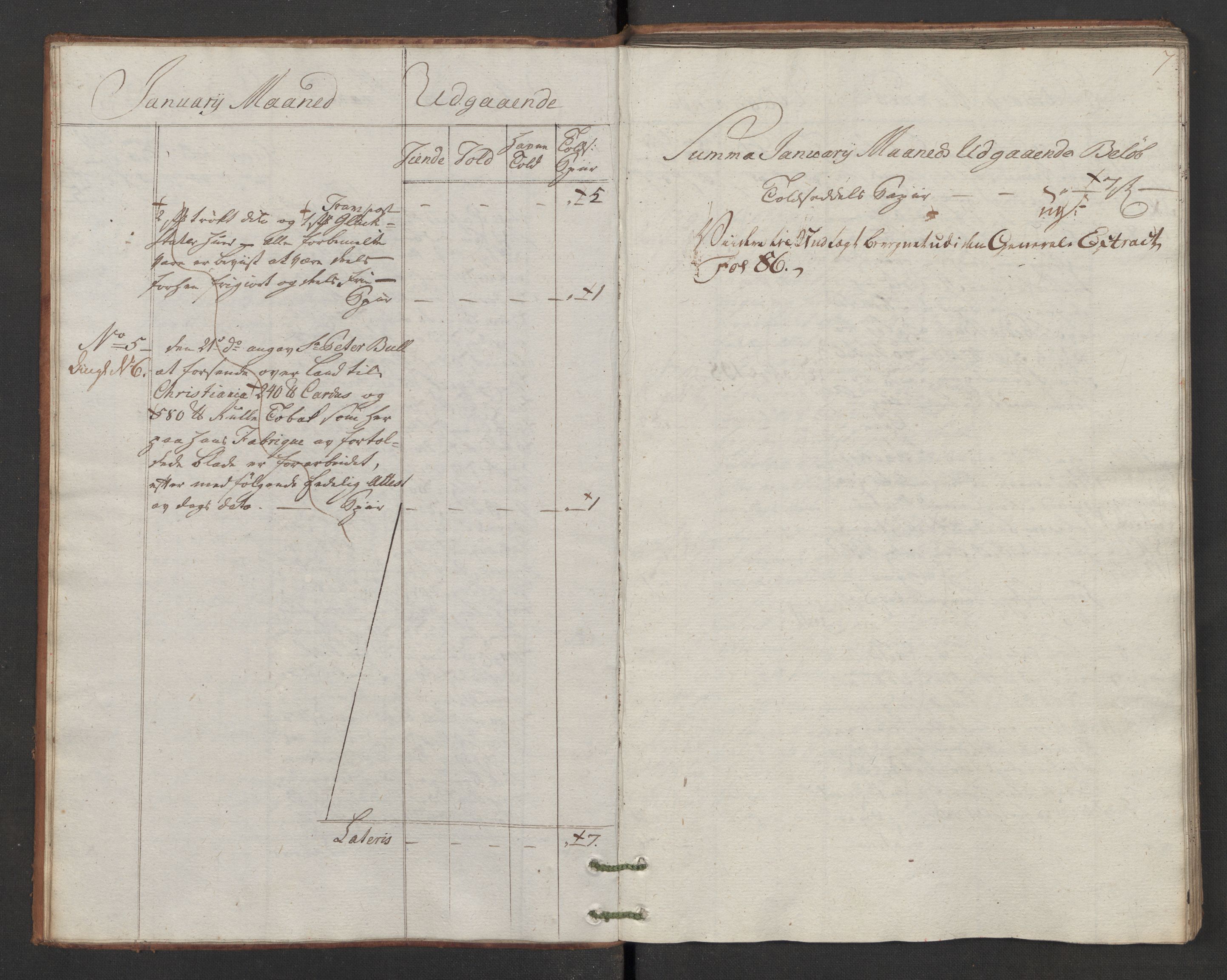 Generaltollkammeret, tollregnskaper, AV/RA-EA-5490/R02/L0092/0001: Tollregnskaper Fredrikstad / Utgående hovedtollbok, 1786, p. 6b-7a