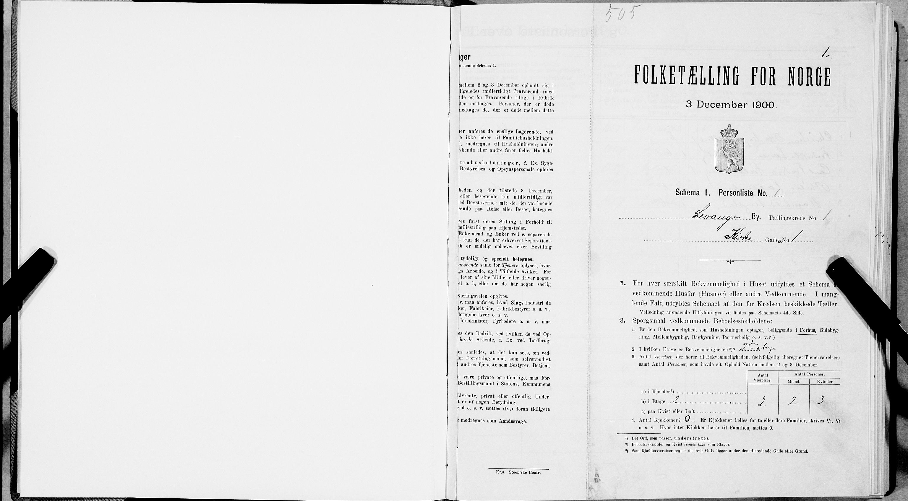 SAT, 1900 census for Levanger, 1900, p. 11