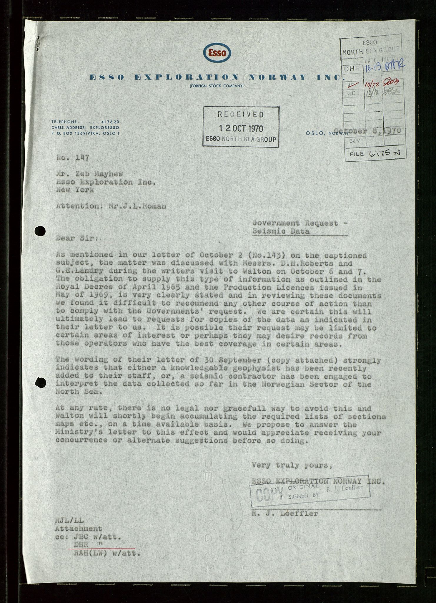 Pa 1512 - Esso Exploration and Production Norway Inc., AV/SAST-A-101917/E/Ea/L0026: Sak og korrespondanse, 1966-1974, p. 80