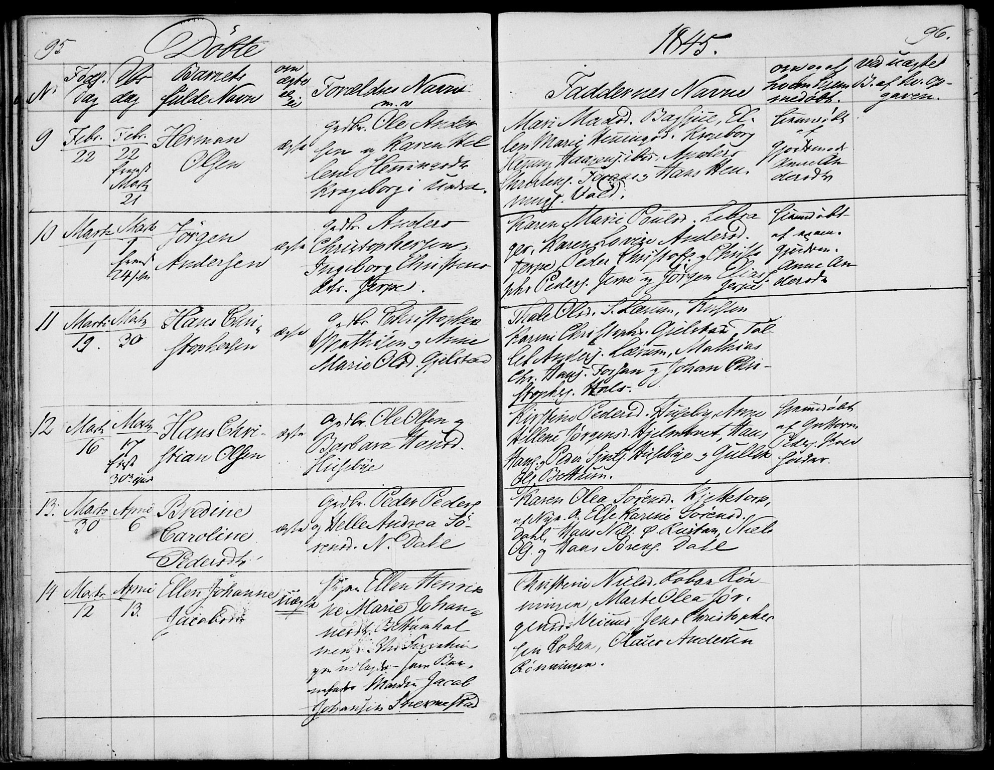 Våle kirkebøker, SAKO/A-334/F/Fa/L0009a: Parish register (official) no. I 9A, 1839-1860, p. 95-96