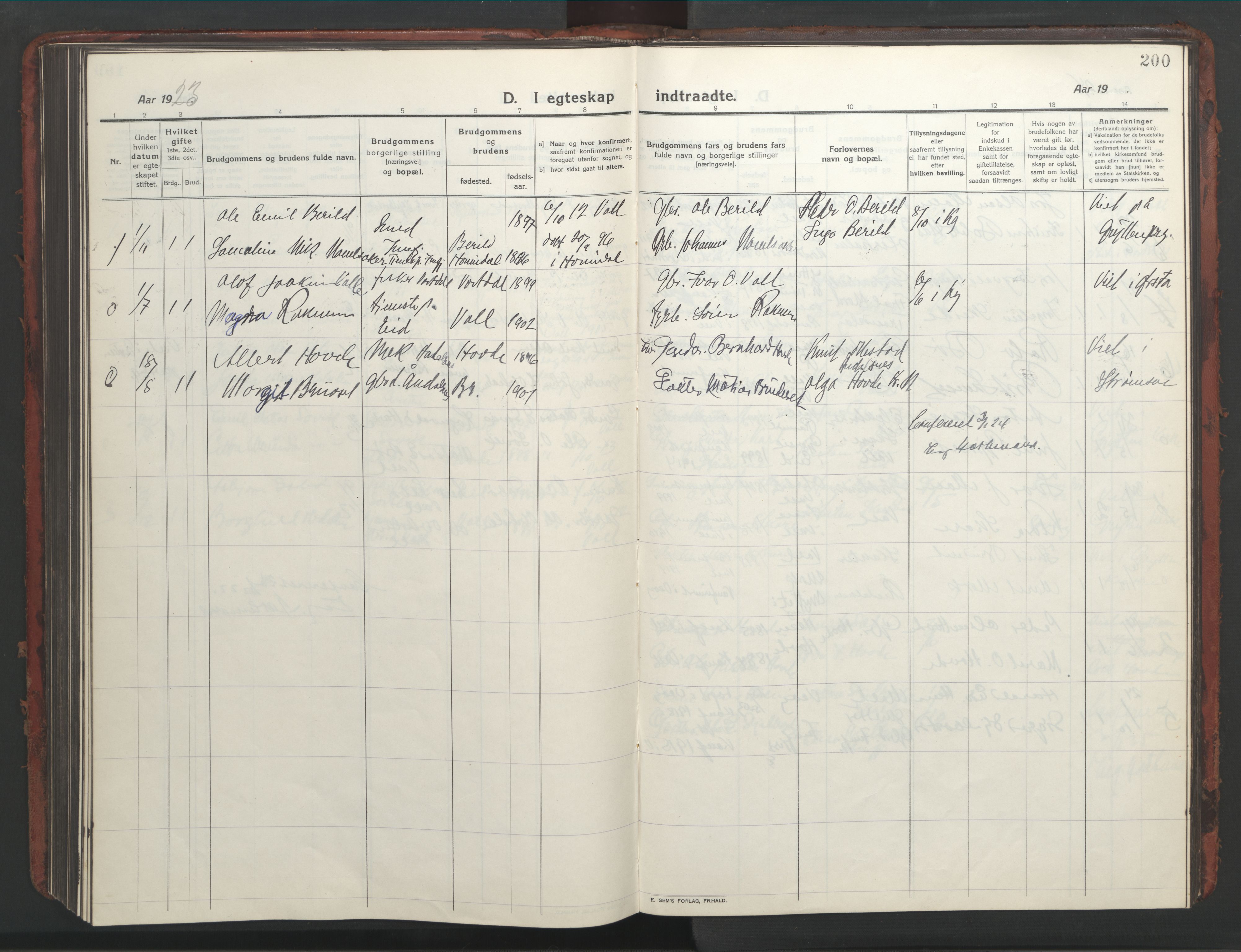 Ministerialprotokoller, klokkerbøker og fødselsregistre - Møre og Romsdal, AV/SAT-A-1454/543/L0565: Parish register (copy) no. 543C03, 1916-1955, p. 200