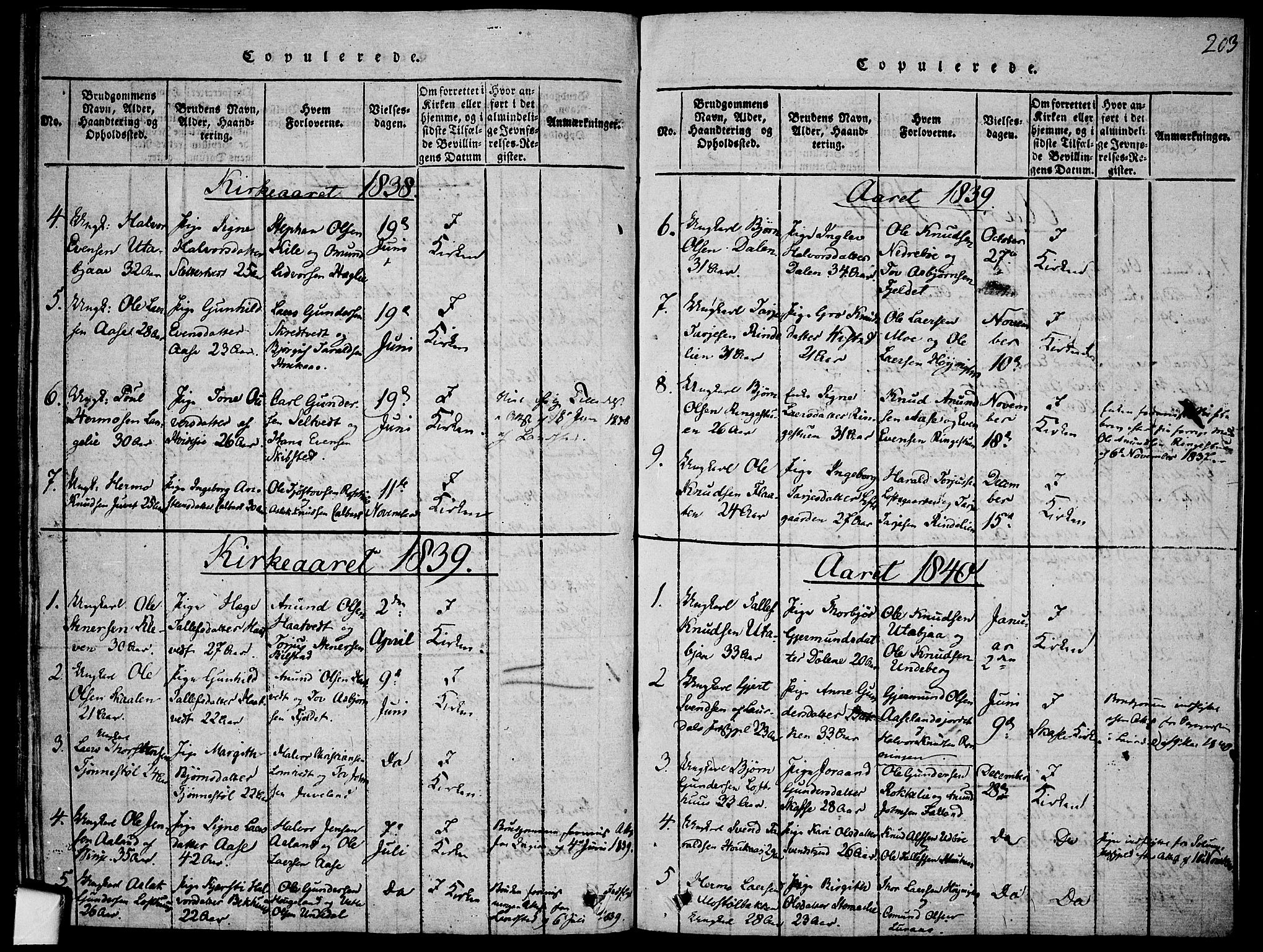 Mo kirkebøker, SAKO/A-286/F/Fa/L0004: Parish register (official) no. I 4, 1814-1844, p. 203