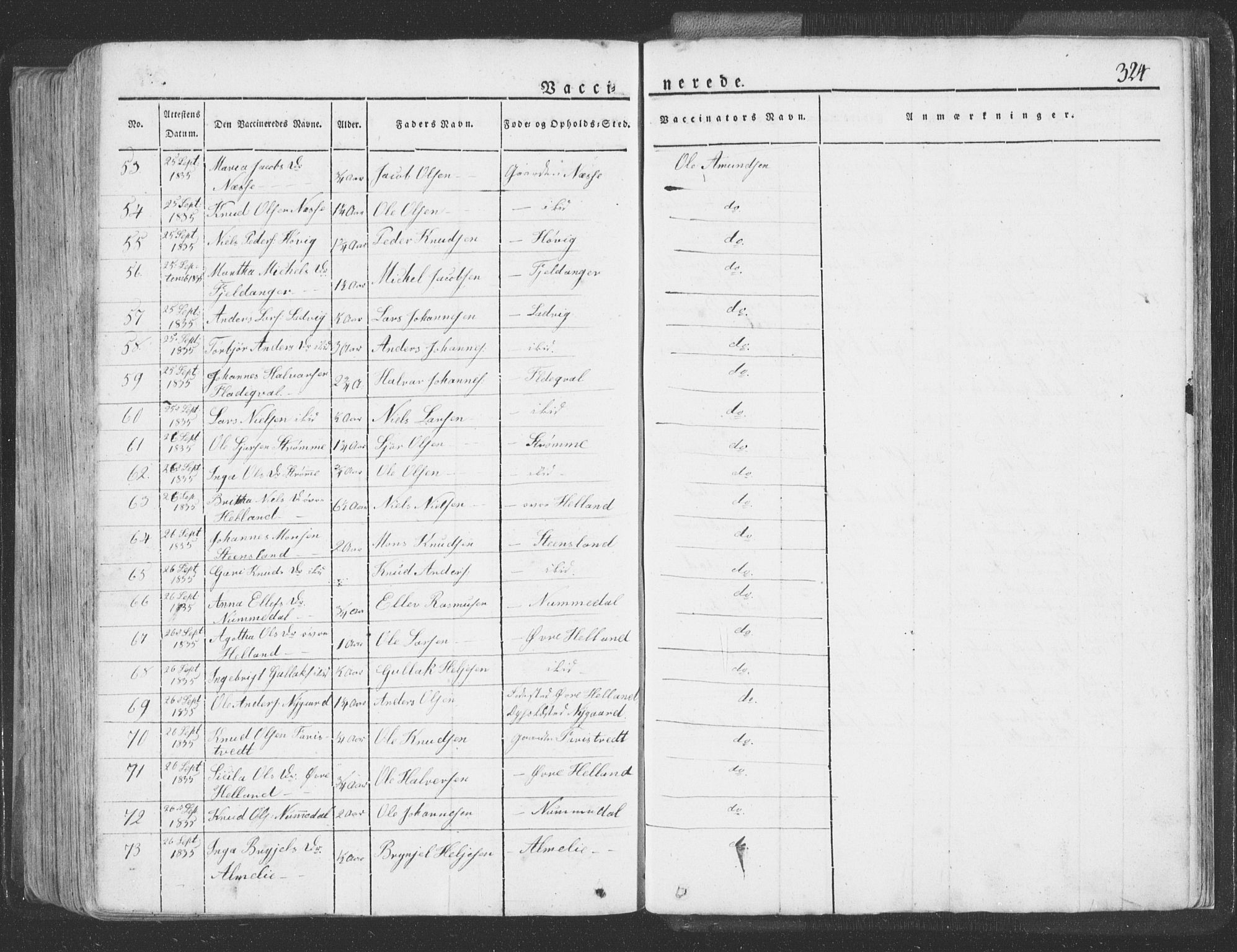 Hosanger sokneprestembete, AV/SAB-A-75801/H/Haa: Parish register (official) no. A 6, 1824-1835, p. 324