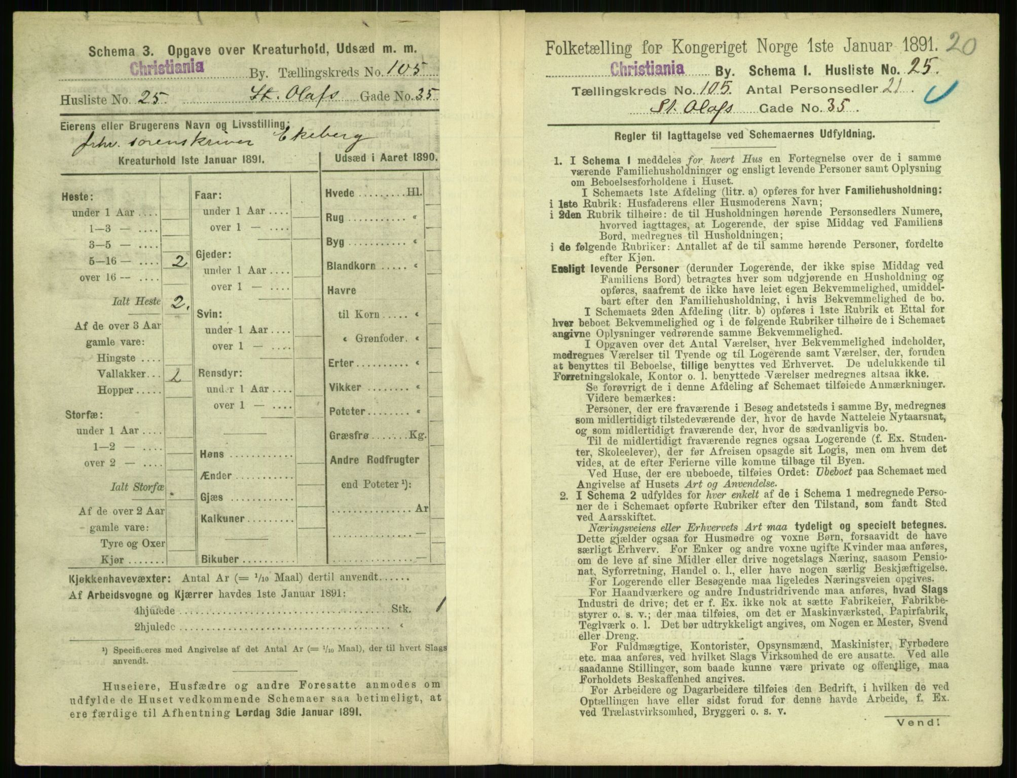 RA, 1891 census for 0301 Kristiania, 1891, p. 52924