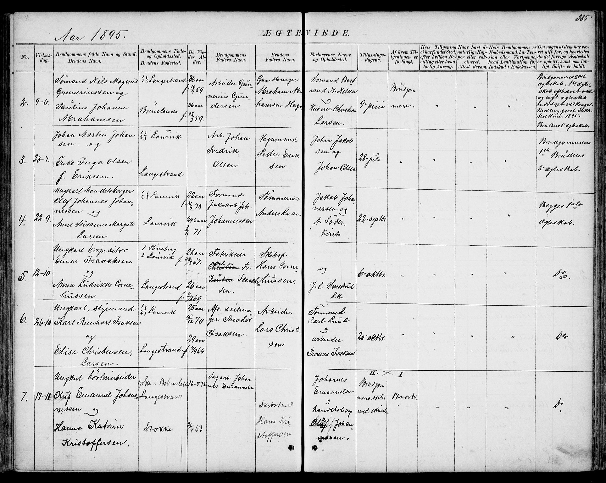 Larvik kirkebøker, AV/SAKO-A-352/G/Gb/L0003: Parish register (copy) no. II 3, 1867-1899, p. 385