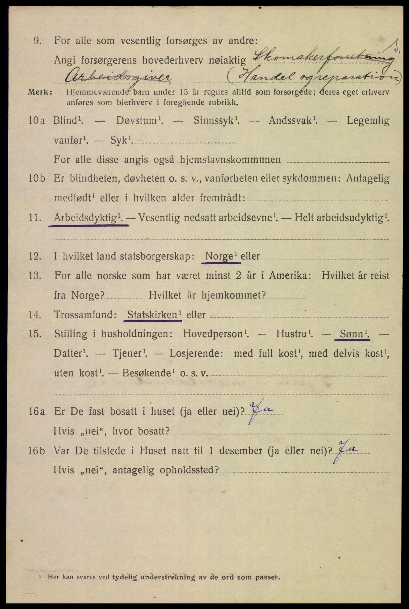 SAK, 1920 census for Mandal, 1920, p. 9148
