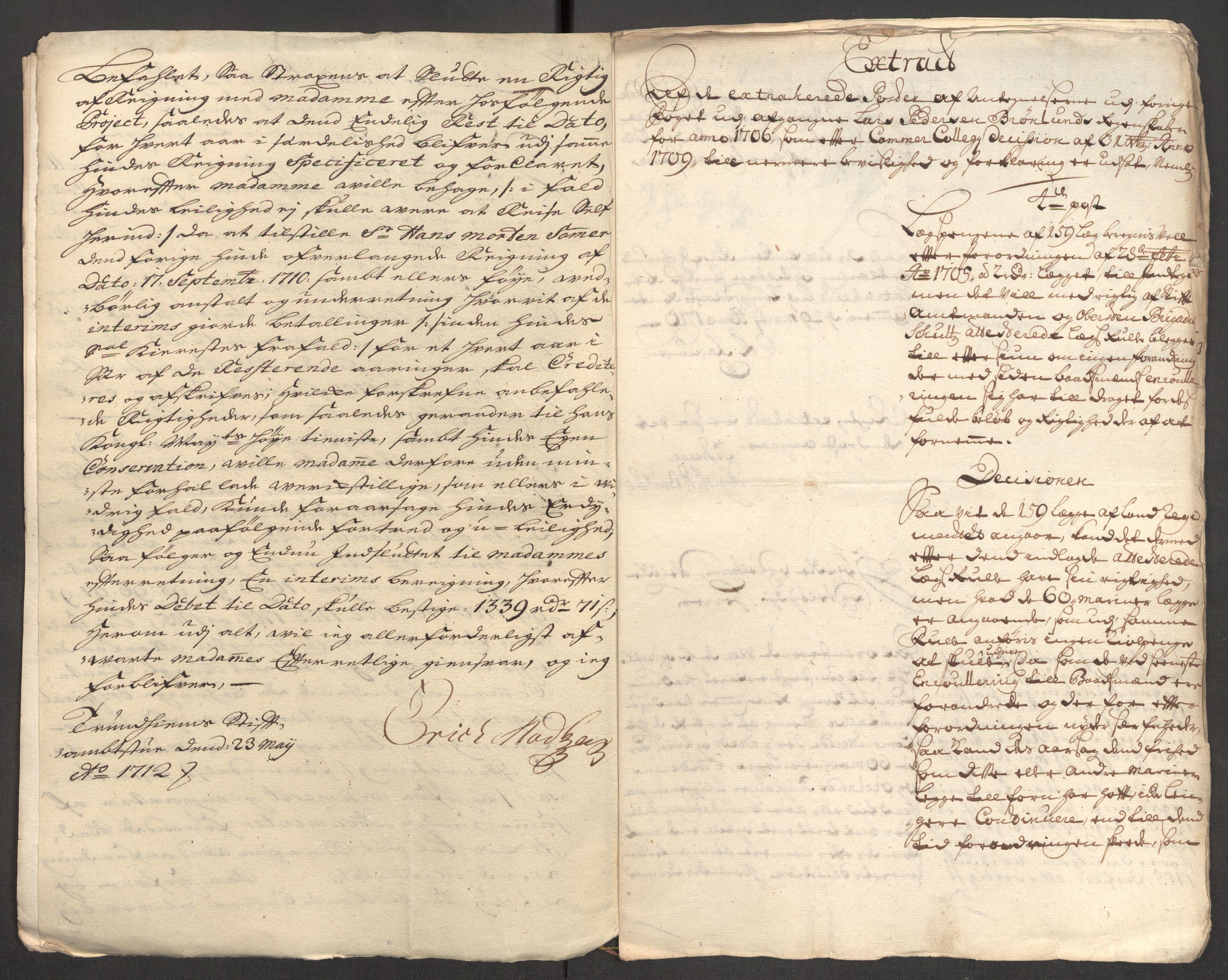 Rentekammeret inntil 1814, Reviderte regnskaper, Fogderegnskap, AV/RA-EA-4092/R57/L3857: Fogderegnskap Fosen, 1706-1707, p. 251