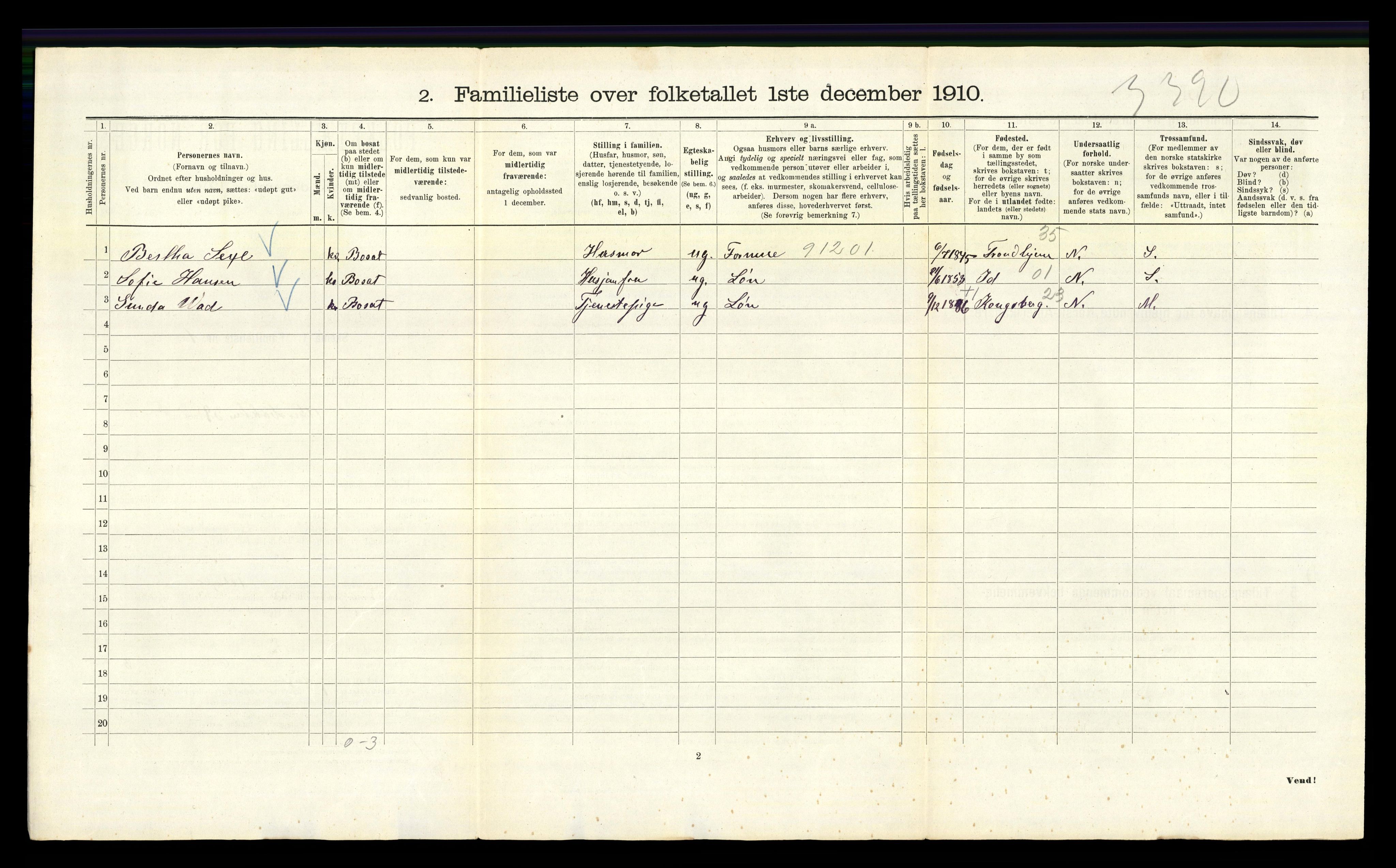 RA, 1910 census for Kristiania, 1910, p. 2014