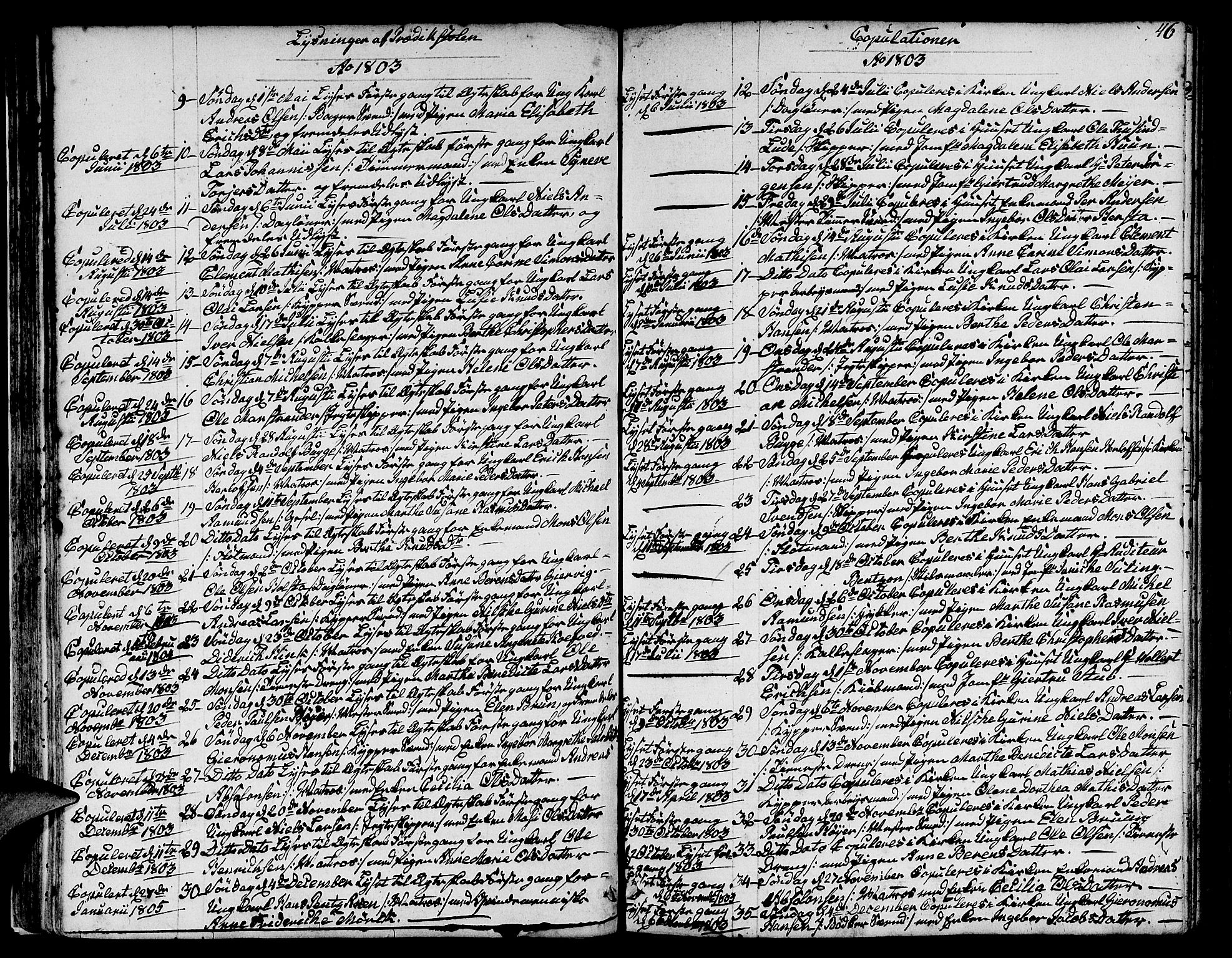 Nykirken Sokneprestembete, SAB/A-77101/H/Hab: Parish register (copy) no. A 2, 1782-1847, p. 46