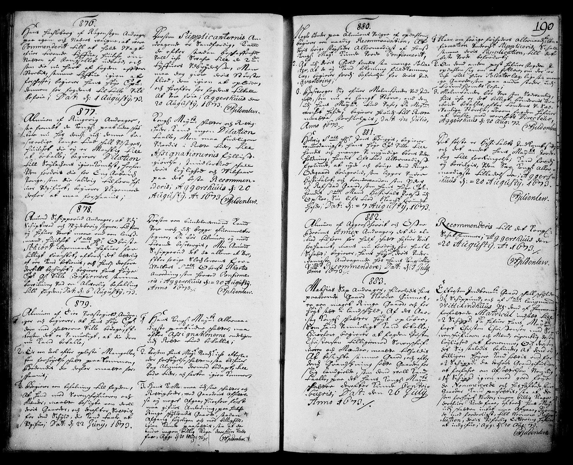 Stattholderembetet 1572-1771, AV/RA-EA-2870/Ad/L0003: Supplikasjons- og resolusjonsprotokoll, 1671-1682, p. 189b-190a
