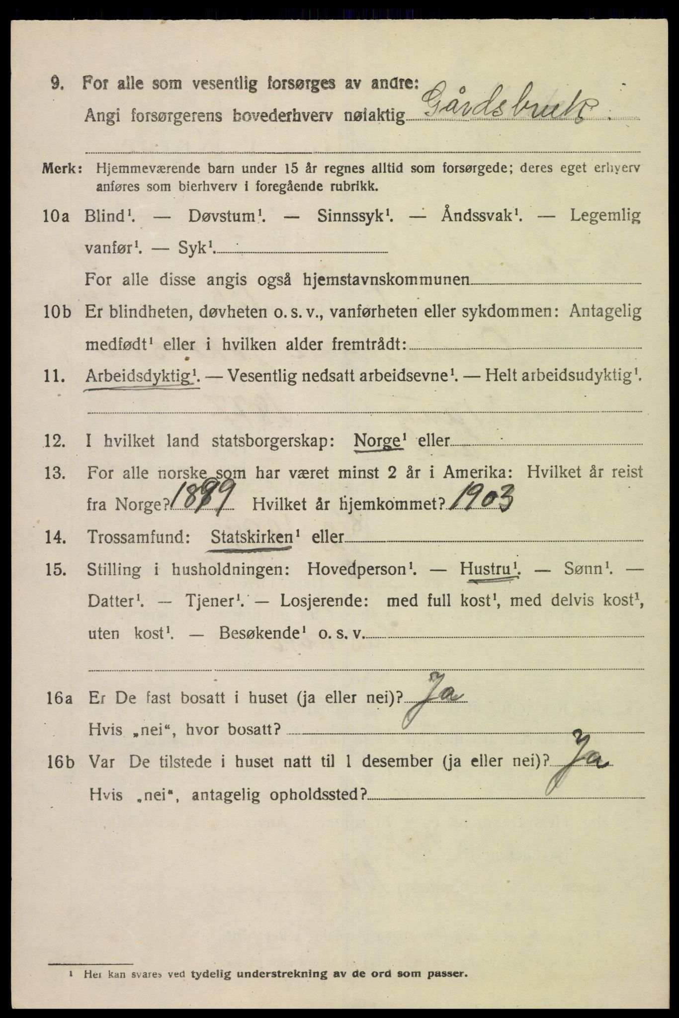 SAK, 1920 census for Sør-Audnedal, 1920, p. 4246