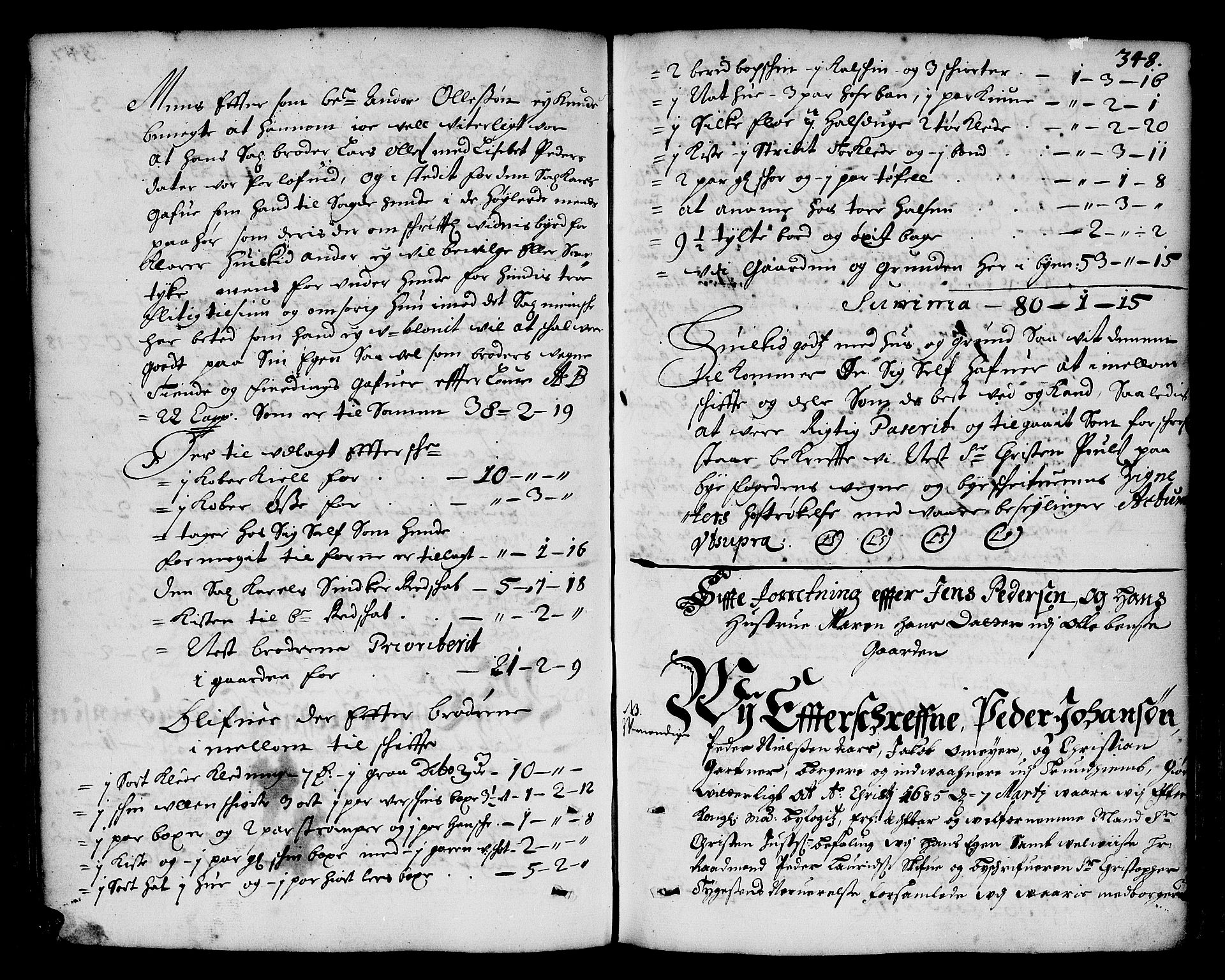 Trondheim byfogd, AV/SAT-A-0003/1/3/3A/L0001: Skifteprotokoll - gml.nr.1. (m/ register), 1678-1686, p. 347b-348a