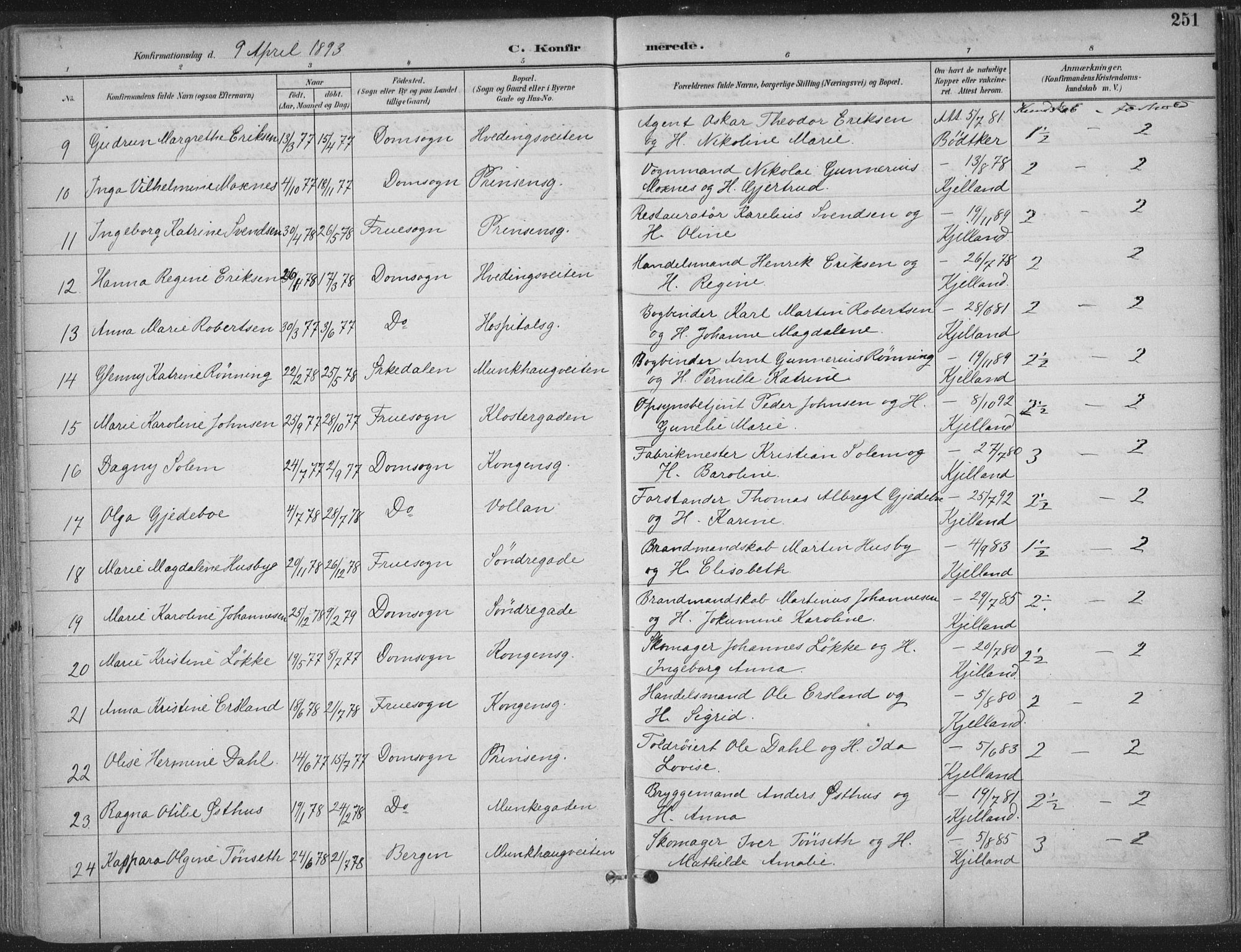 Ministerialprotokoller, klokkerbøker og fødselsregistre - Sør-Trøndelag, AV/SAT-A-1456/601/L0062: Parish register (official) no. 601A30, 1891-1911, p. 251