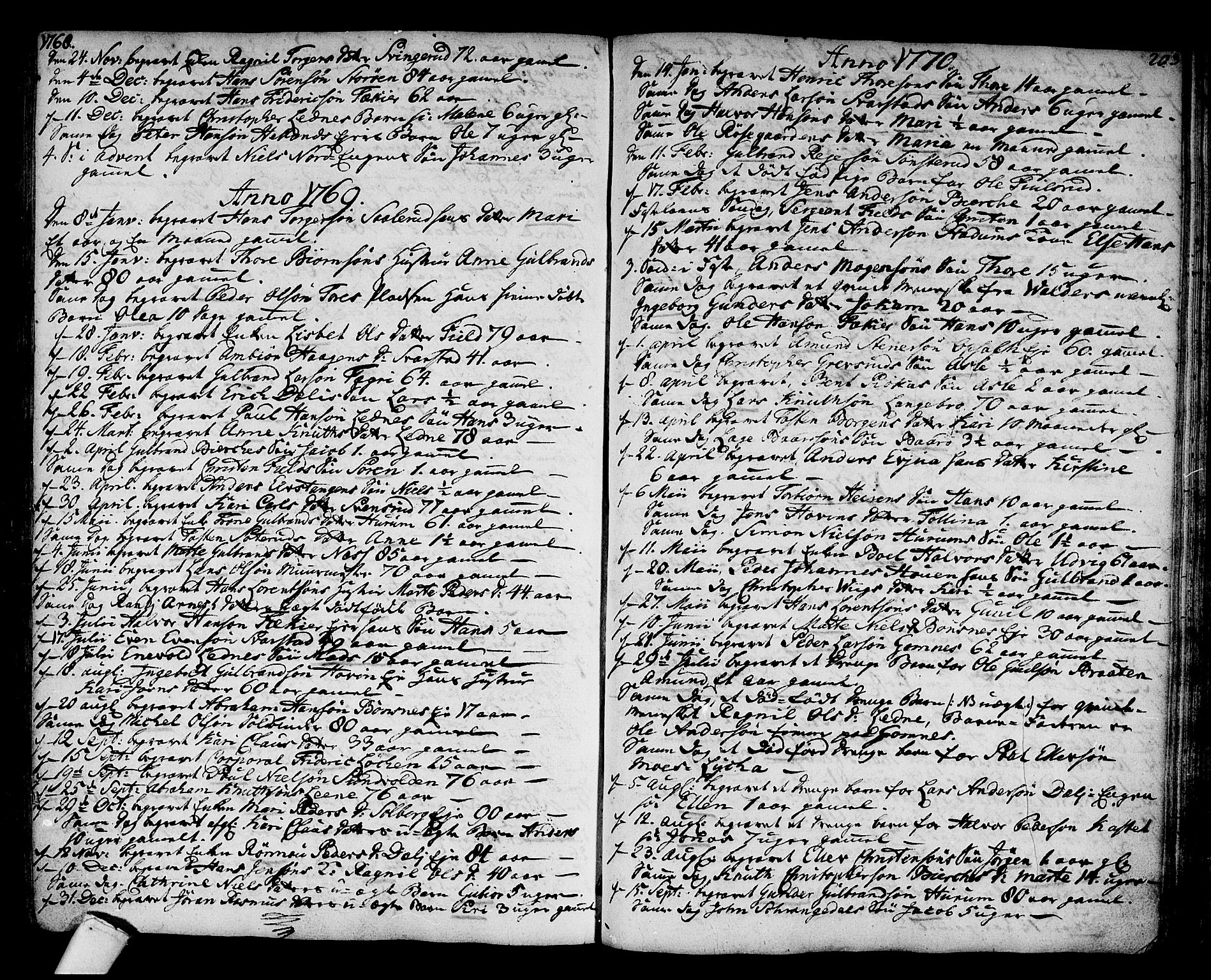 Hole kirkebøker, SAKO/A-228/F/Fa/L0002: Parish register (official) no. I 2, 1766-1814, p. 203