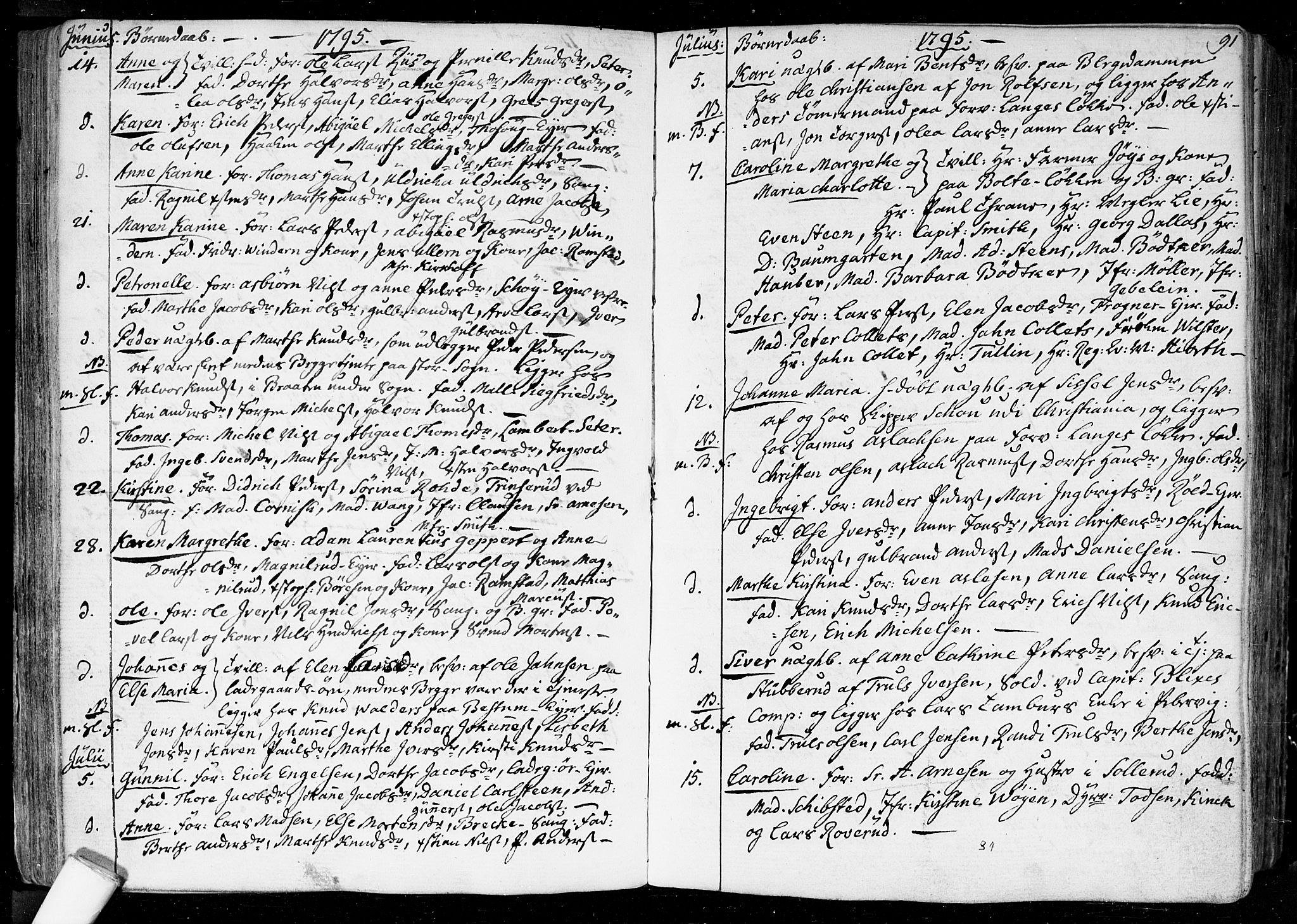 Aker prestekontor kirkebøker, SAO/A-10861/F/L0010: Parish register (official) no. 10, 1786-1809, p. 91