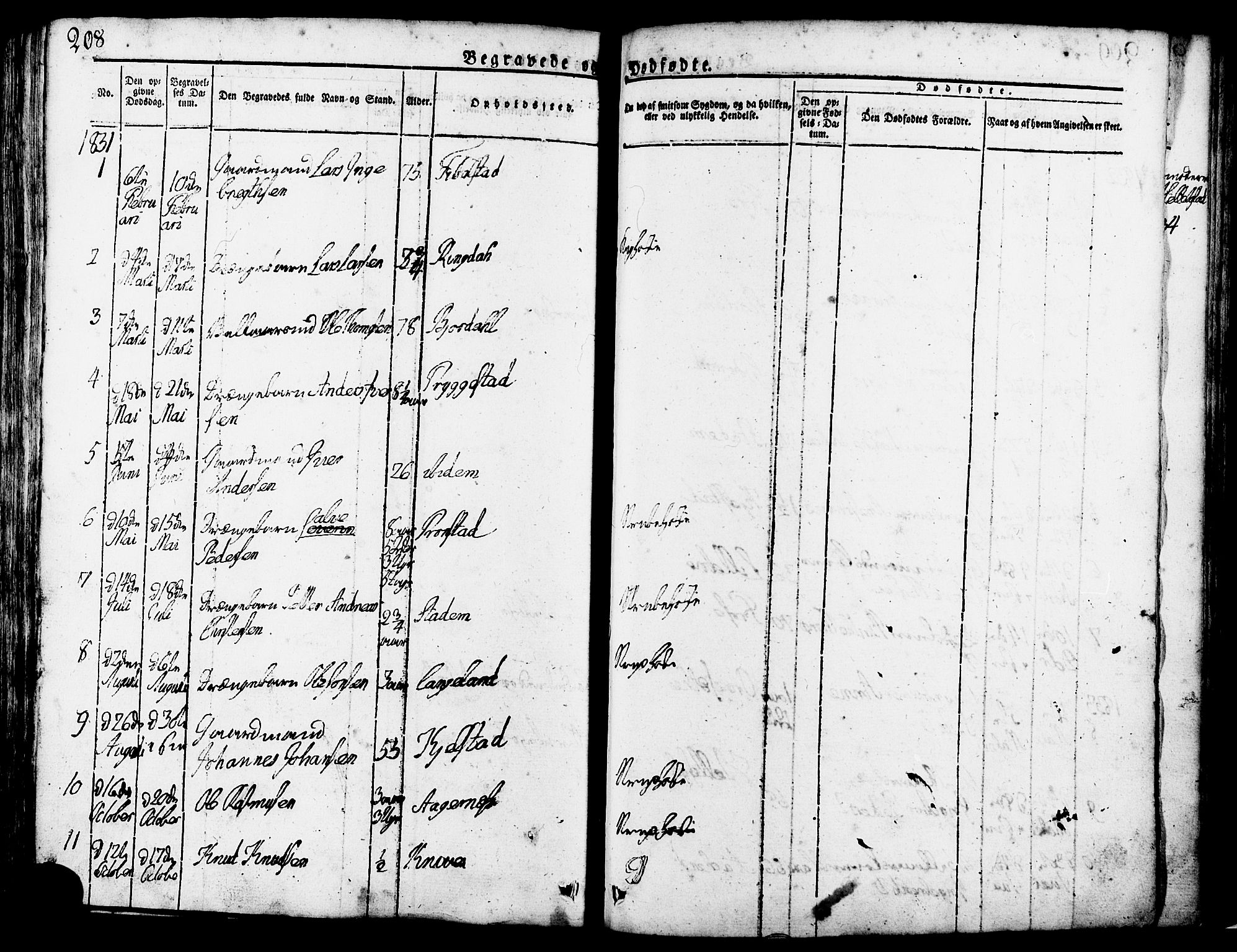 Ministerialprotokoller, klokkerbøker og fødselsregistre - Møre og Romsdal, AV/SAT-A-1454/517/L0221: Parish register (official) no. 517A01, 1827-1858, p. 208