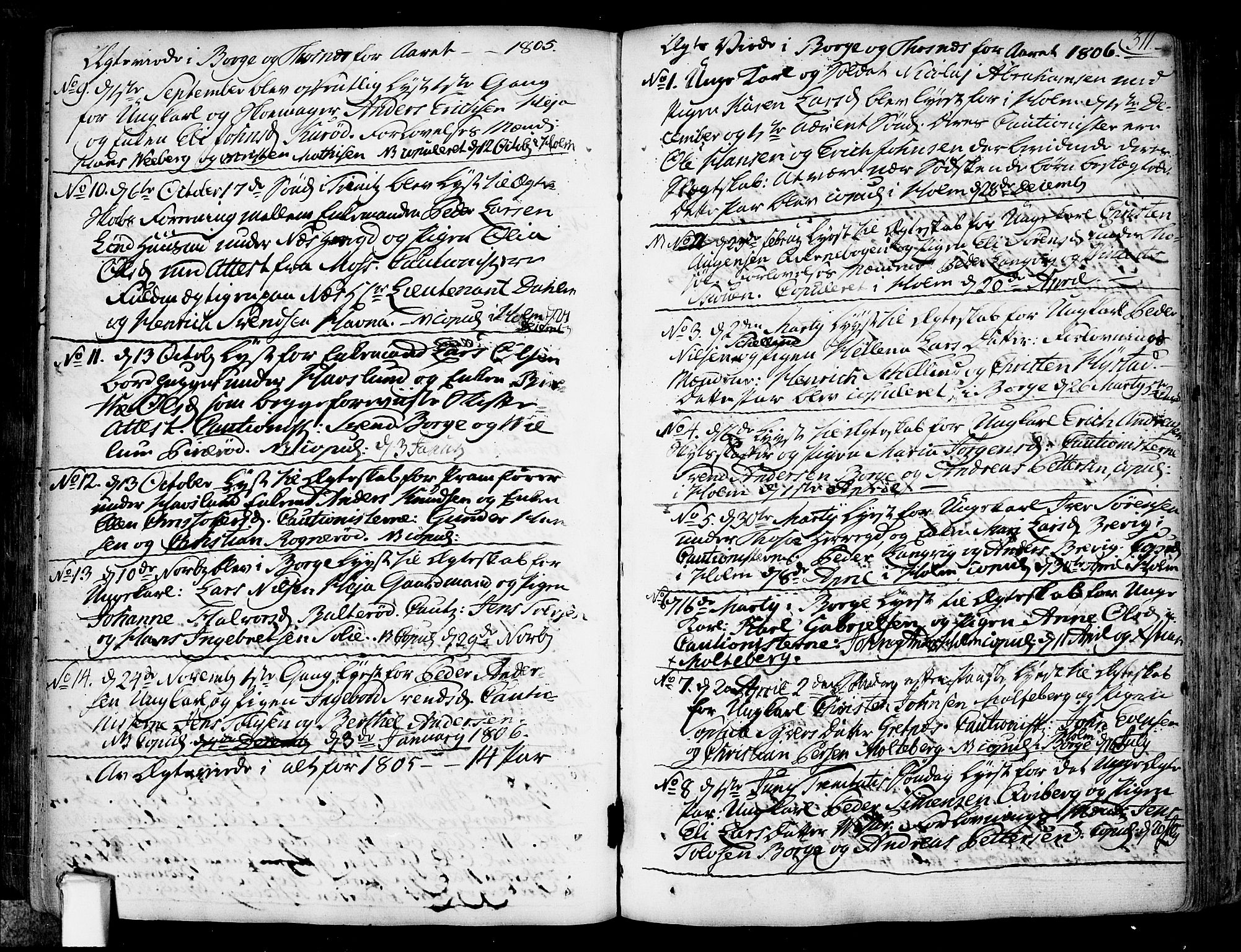 Borge prestekontor Kirkebøker, SAO/A-10903/F/Fa/L0002: Parish register (official) no. I 2, 1791-1817, p. 311
