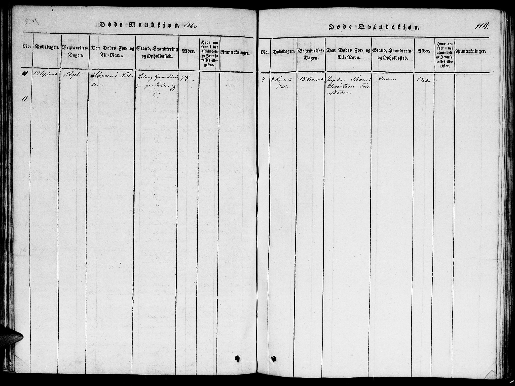 Hommedal sokneprestkontor, AV/SAK-1111-0023/F/Fa/Faa/L0001: Parish register (official) no. A 1, 1816-1860, p. 114