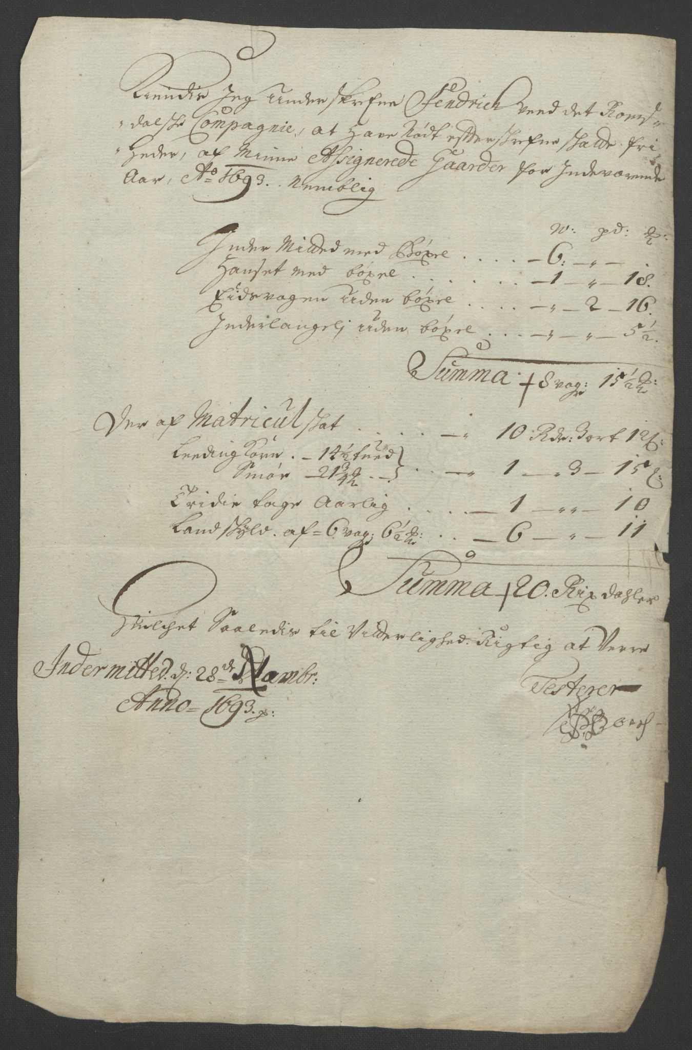 Rentekammeret inntil 1814, Reviderte regnskaper, Fogderegnskap, AV/RA-EA-4092/R55/L3651: Fogderegnskap Romsdal, 1693-1694, p. 153