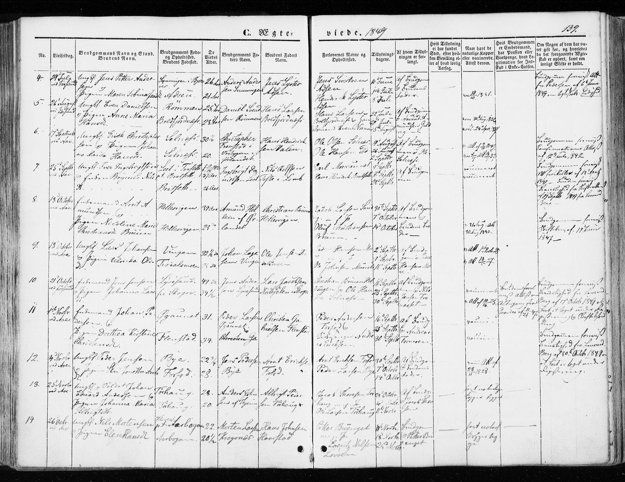 Ministerialprotokoller, klokkerbøker og fødselsregistre - Sør-Trøndelag, AV/SAT-A-1456/655/L0677: Parish register (official) no. 655A06, 1847-1860, p. 139