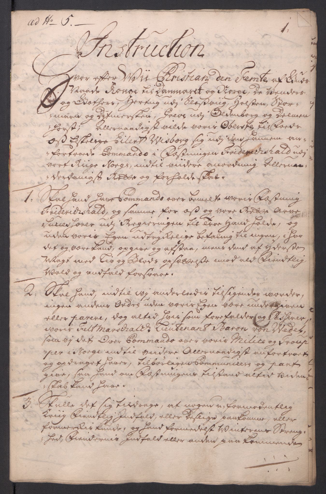 Kommanderende general (KG I) med Det norske krigsdirektorium, AV/RA-EA-5419/D/L0154: Fredriksten festning: Brev, inventarfortegnelser og regnskapsekstrakter, 1730-1739, p. 562