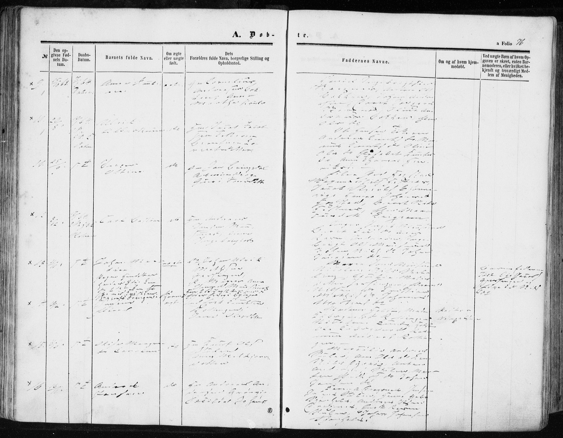 Ministerialprotokoller, klokkerbøker og fødselsregistre - Sør-Trøndelag, SAT/A-1456/634/L0531: Parish register (official) no. 634A07, 1861-1870, p. 76