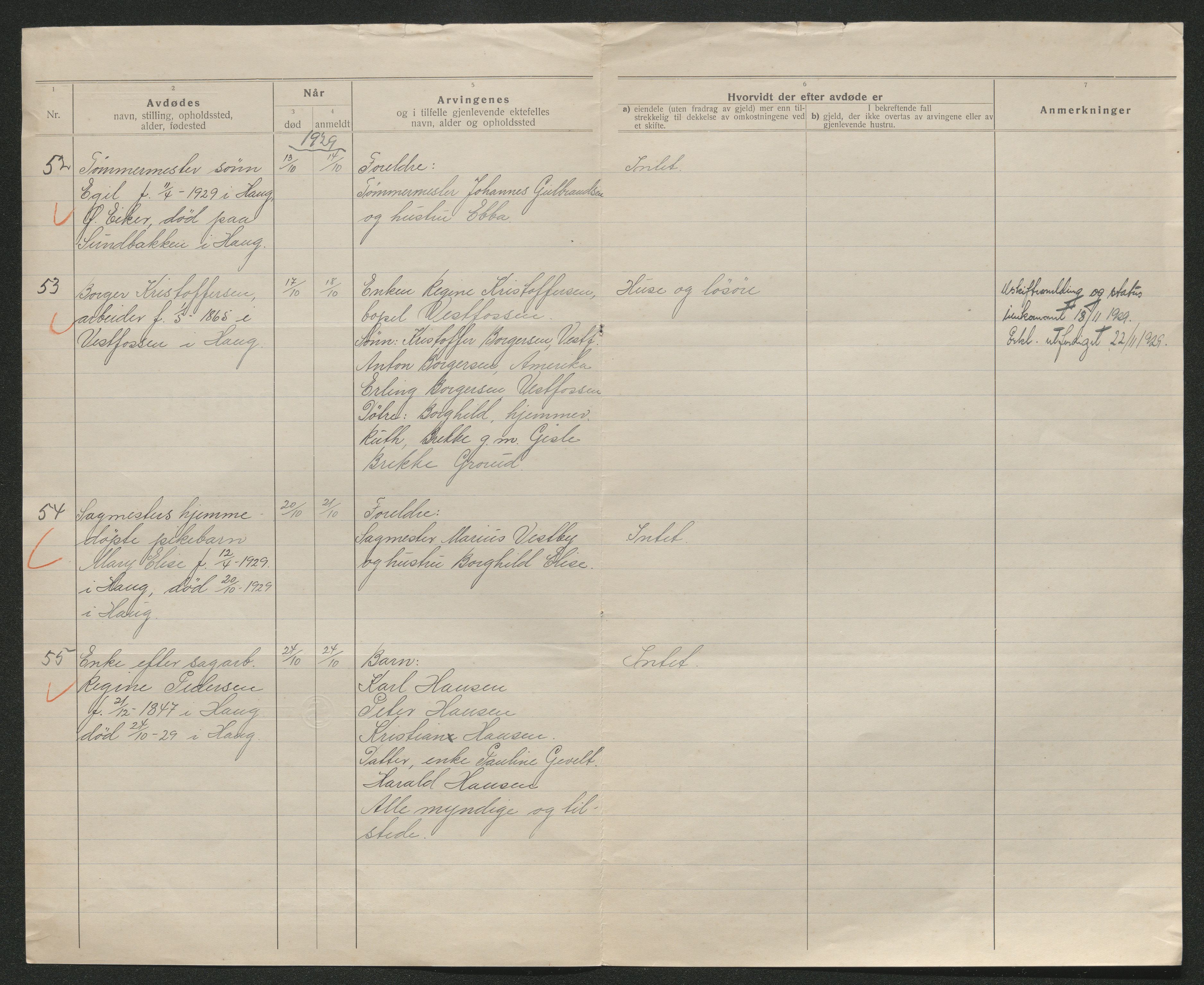 Eiker, Modum og Sigdal sorenskriveri, AV/SAKO-A-123/H/Ha/Hab/L0045: Dødsfallsmeldinger, 1928-1929, p. 1070