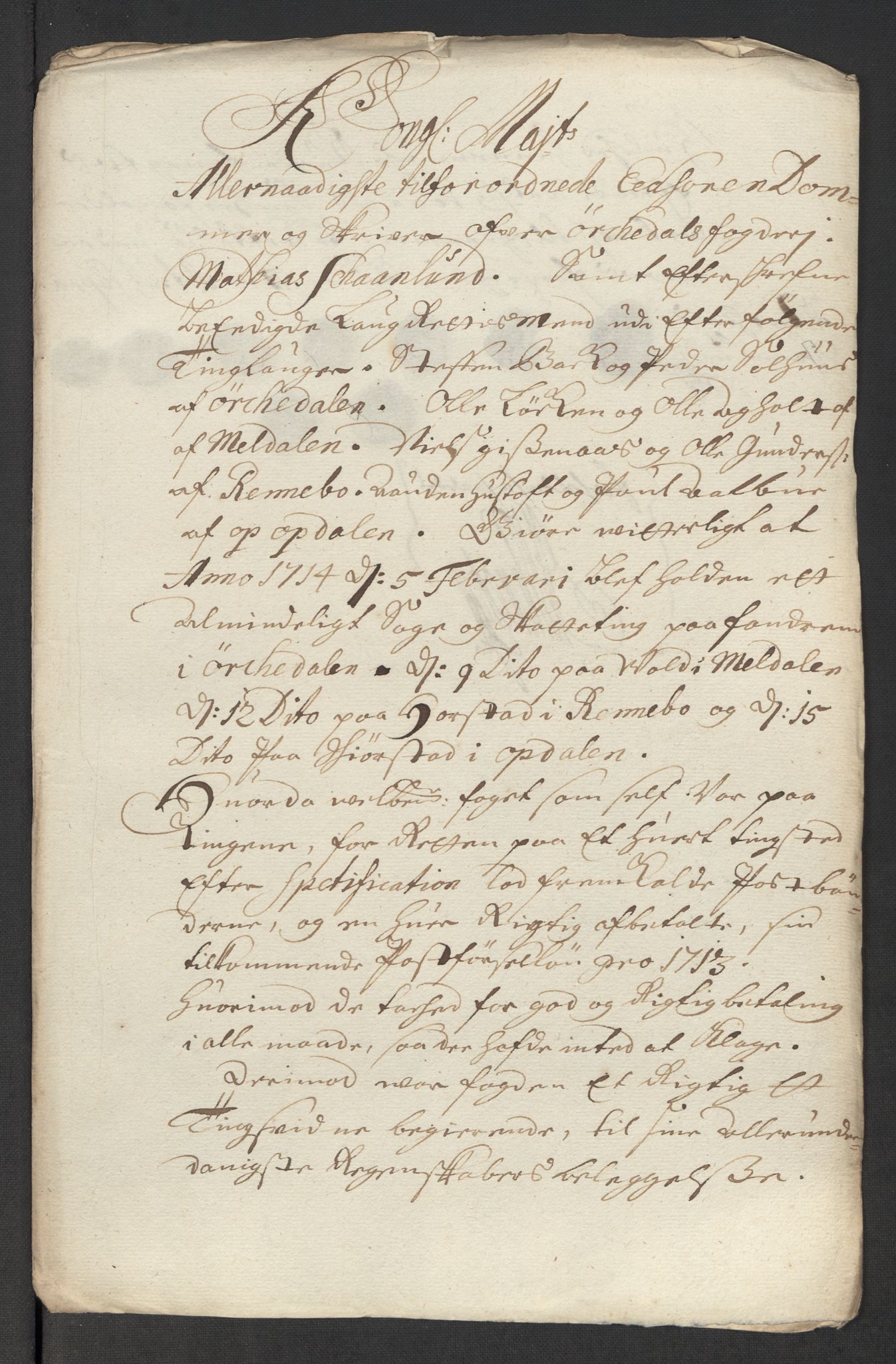 Rentekammeret inntil 1814, Reviderte regnskaper, Fogderegnskap, RA/EA-4092/R60/L3964: Fogderegnskap Orkdal og Gauldal, 1713, p. 457