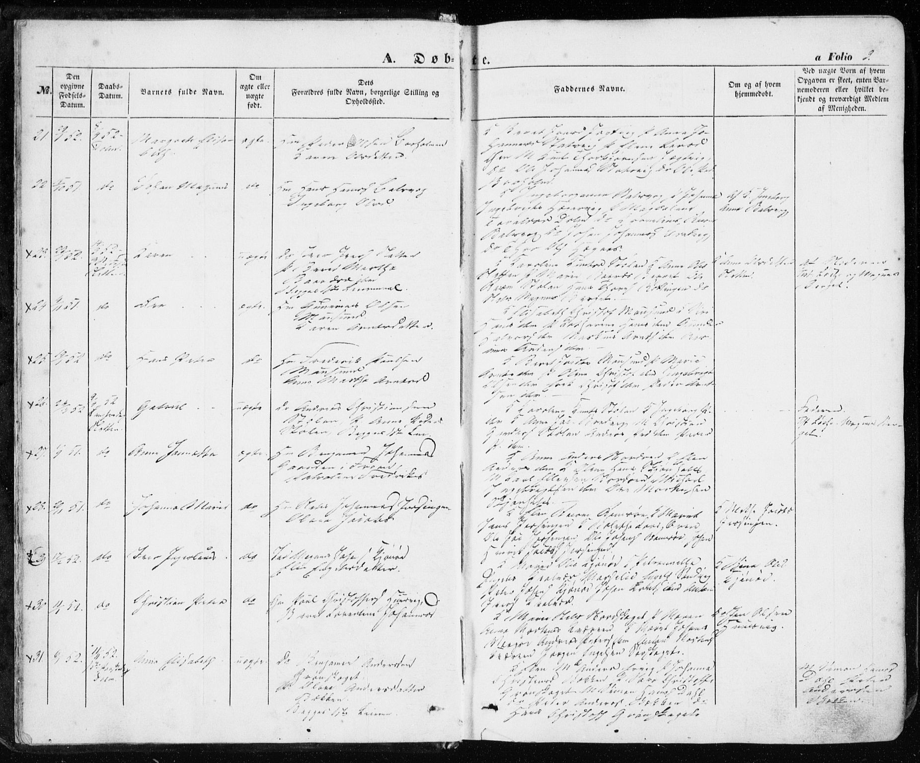 Ministerialprotokoller, klokkerbøker og fødselsregistre - Sør-Trøndelag, SAT/A-1456/634/L0530: Parish register (official) no. 634A06, 1852-1860, p. 3