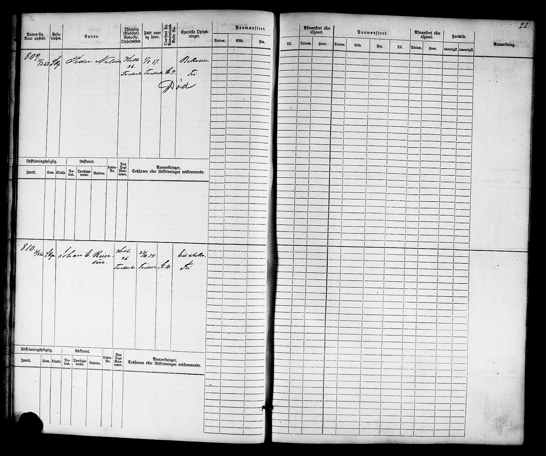 Tvedestrand mønstringskrets, AV/SAK-2031-0011/F/Fb/L0016: Hovedrulle nr 767-1532, U-32, 1869-1910, p. 23