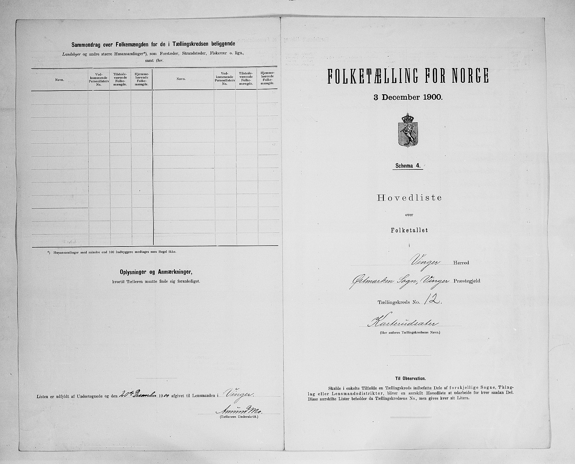 SAH, 1900 census for Vinger, 1900, p. 49