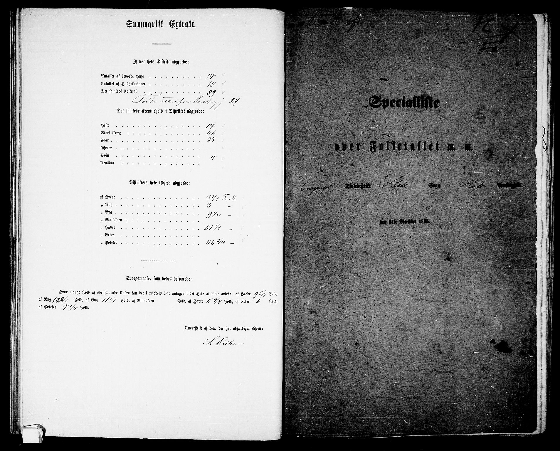 RA, 1865 census for Hof, 1865, p. 41