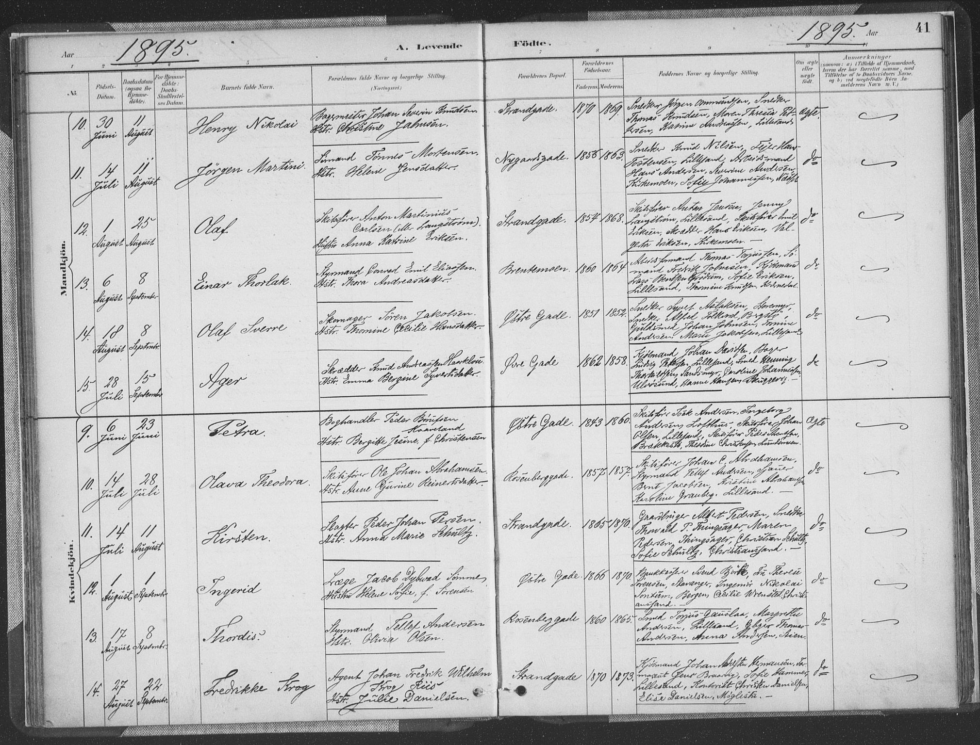 Vestre Moland sokneprestkontor, SAK/1111-0046/F/Fa/Faa/L0001: Parish register (official) no. A 1, 1884-1899, p. 42