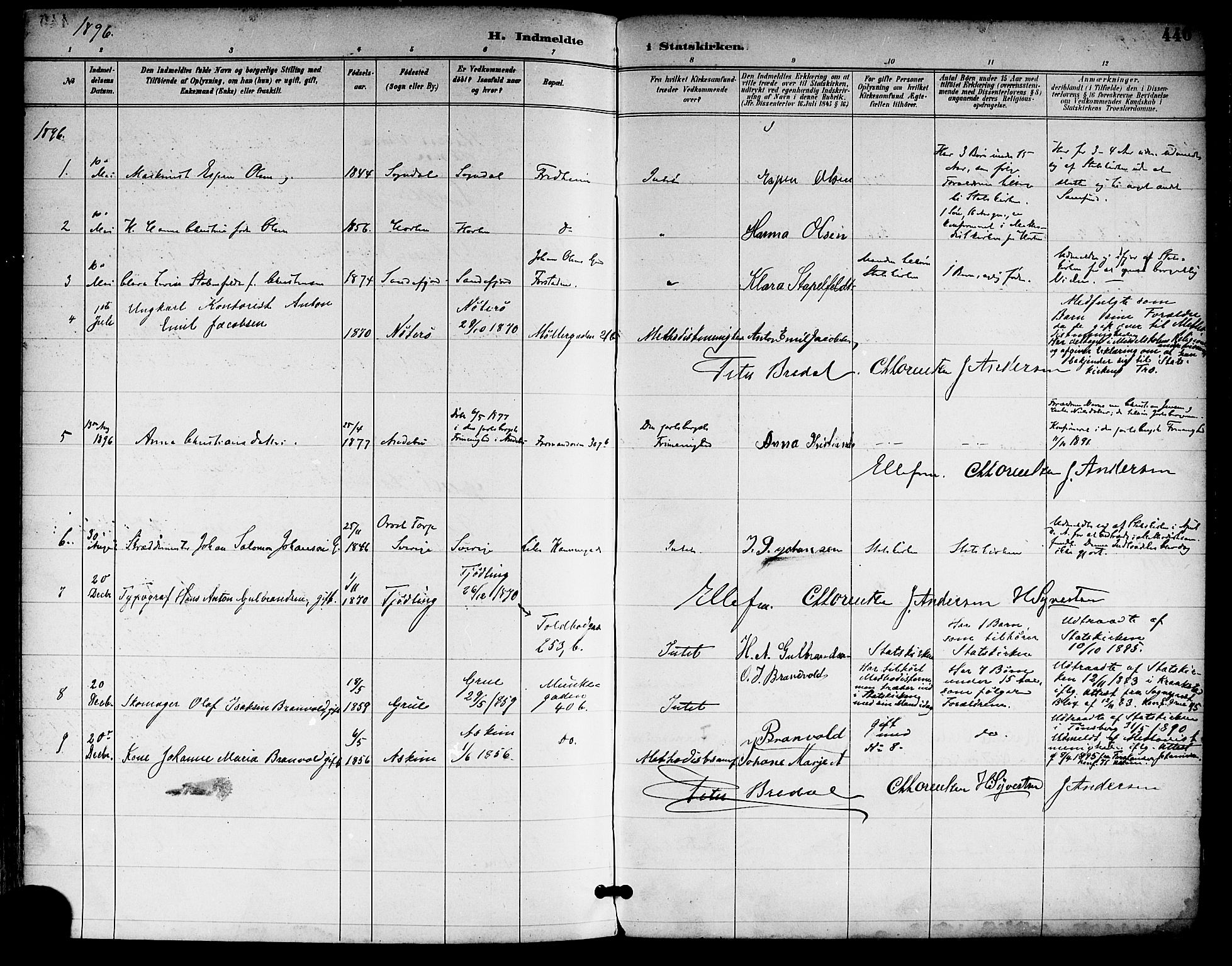 Tønsberg kirkebøker, SAKO/A-330/F/Fa/L0012: Parish register (official) no. I 12, 1891-1899, p. 446